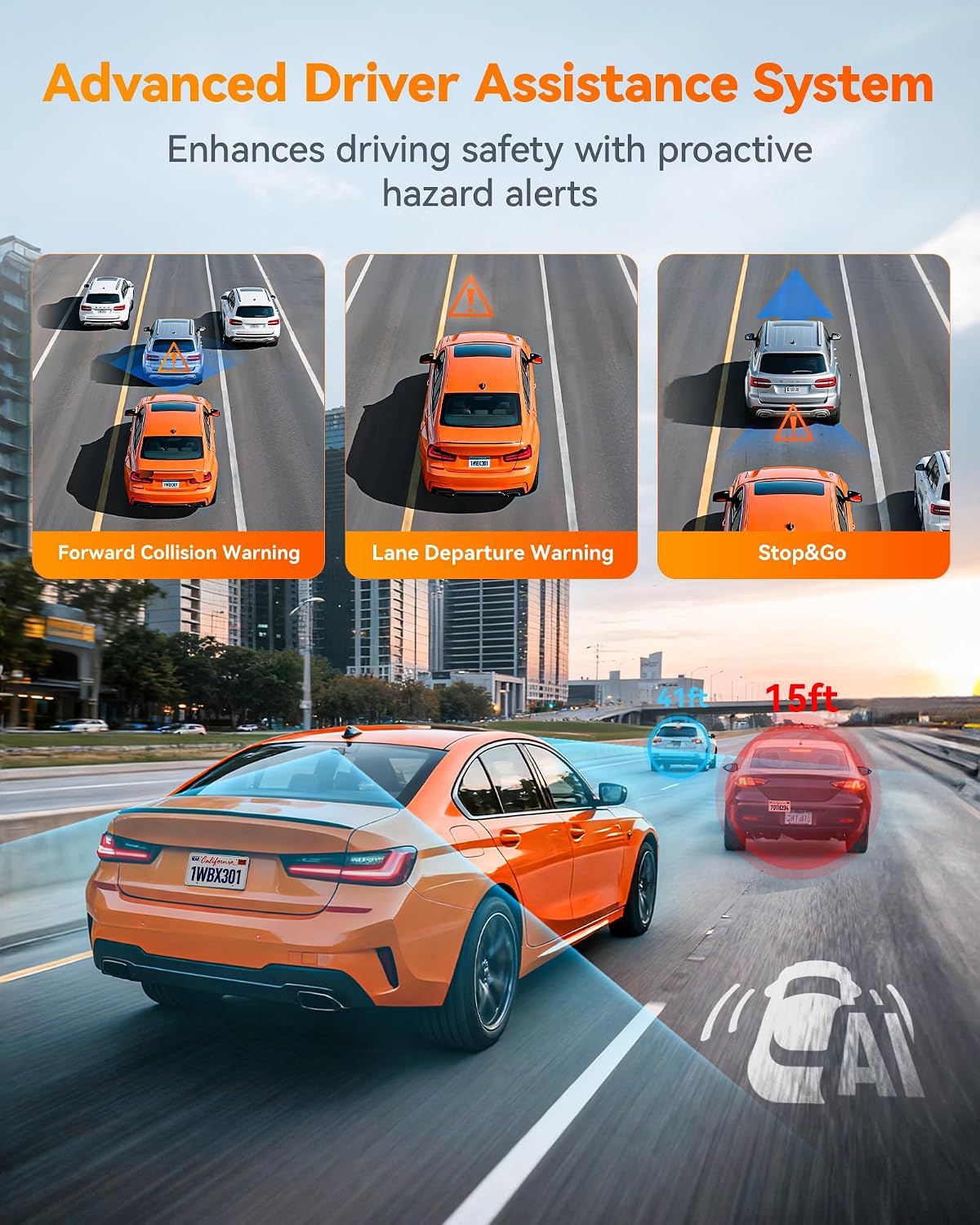 WOLFBOX X3 2.5K 60FPS +1080P Dash Camera, STARVIS 2 IMX675 with ADAS