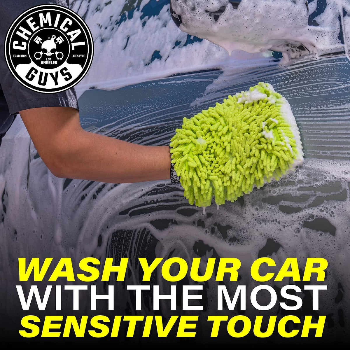 Chemical Guys, Chenille Microfiber Wash Mitt for Cars, Scratch-Free, 2 Pack