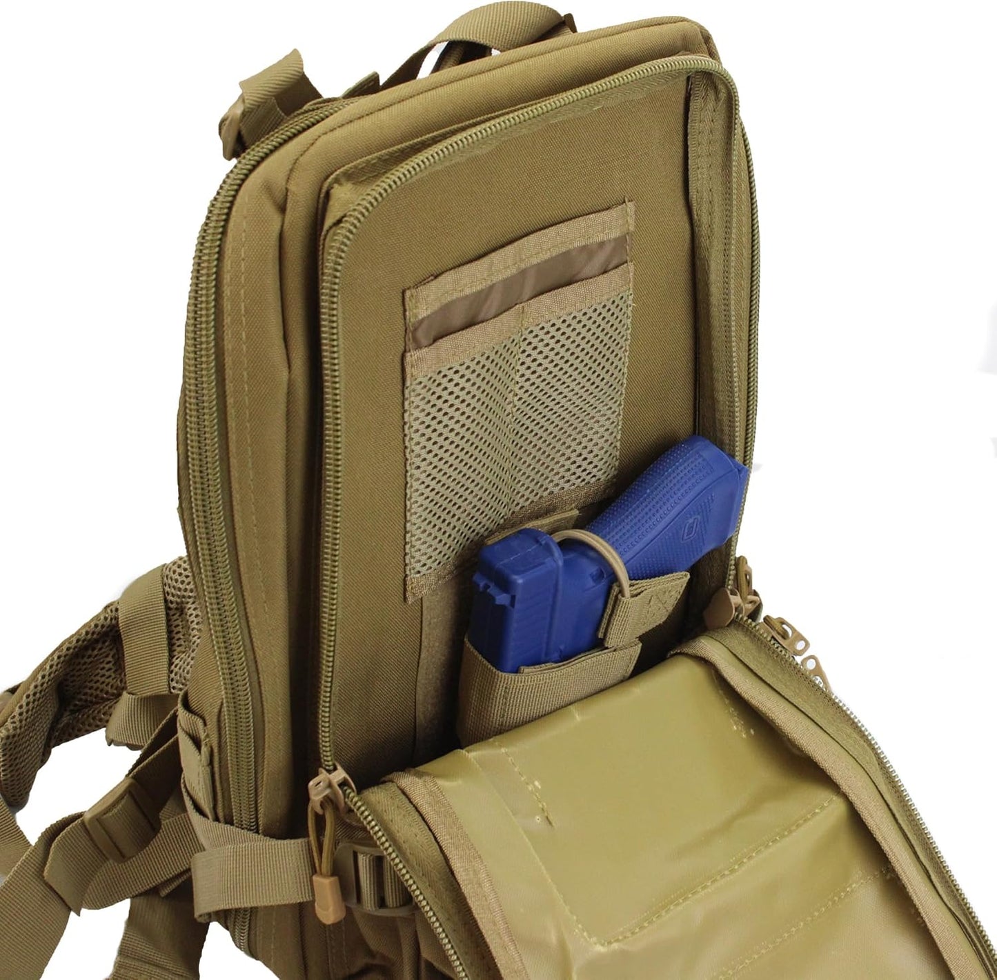 Medium Backpack with Pistol Retention System, Black, Concealed Carry Capability with MOLLE Webbing Exterior for Modular Gear Expansion