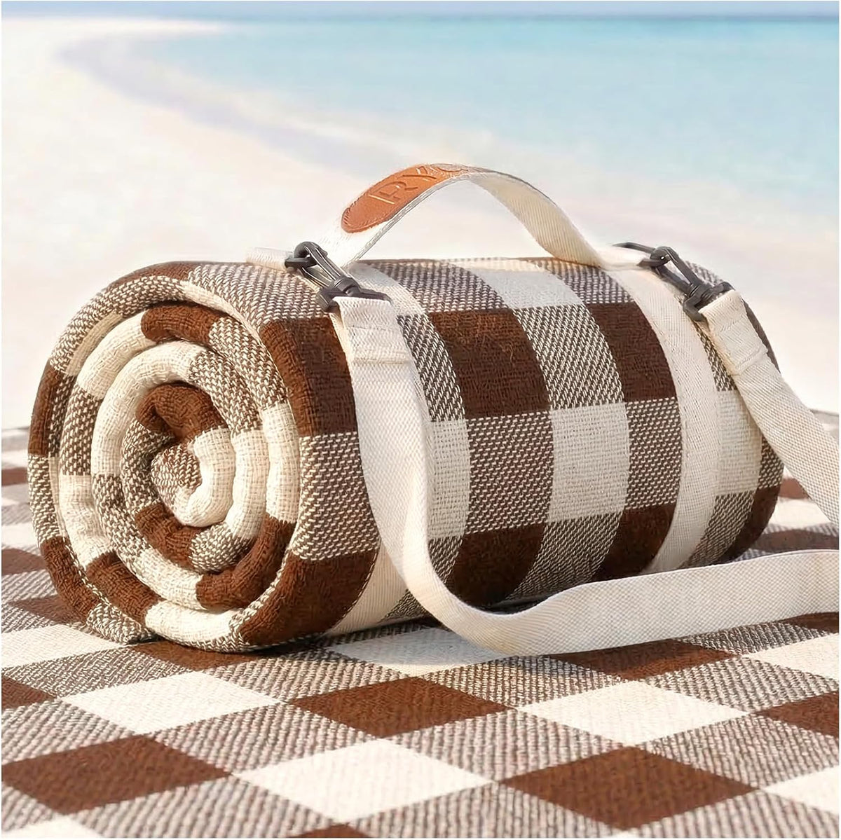 RYCHIC Waterproof Beach Blanket Picnic Outdoor Camping Mat Rug Oversized Extra Large Foldable Sandproof Sand Free Big XL Giant Towel Hawaii Honeymoon Essentials Women Summer Must Have Vacation Gift