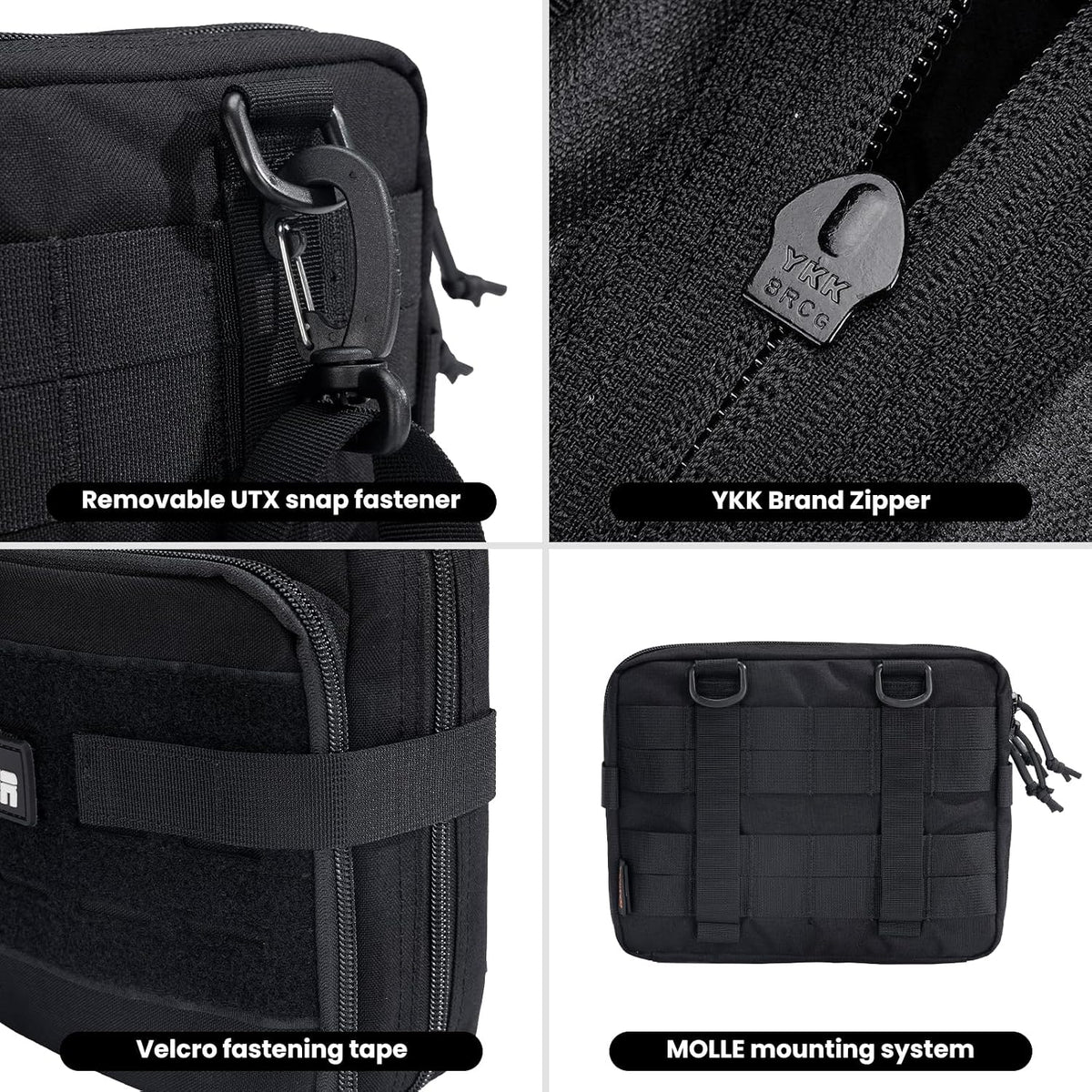 EXCELLENT ELITE SPANKER Tactical Molle Admin Pouch Utility Organizer EDC Medical Bag Utility EDC Tool Pouch with Shoulder Strap Attachment Pouches Waist Bag