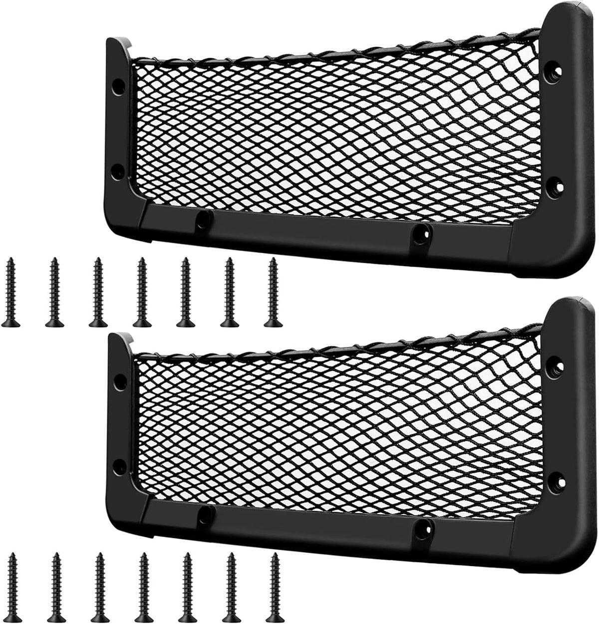 ABS Plastic Frame Automotive Cargo Nets Car Net Pocket Phone Car Mesh Net Holder RV Storage Boat Cargo Pocket Organizer Framed Mesh Net Pocket with Screws for Auto RV Net(4, 9 x 4 Inch)