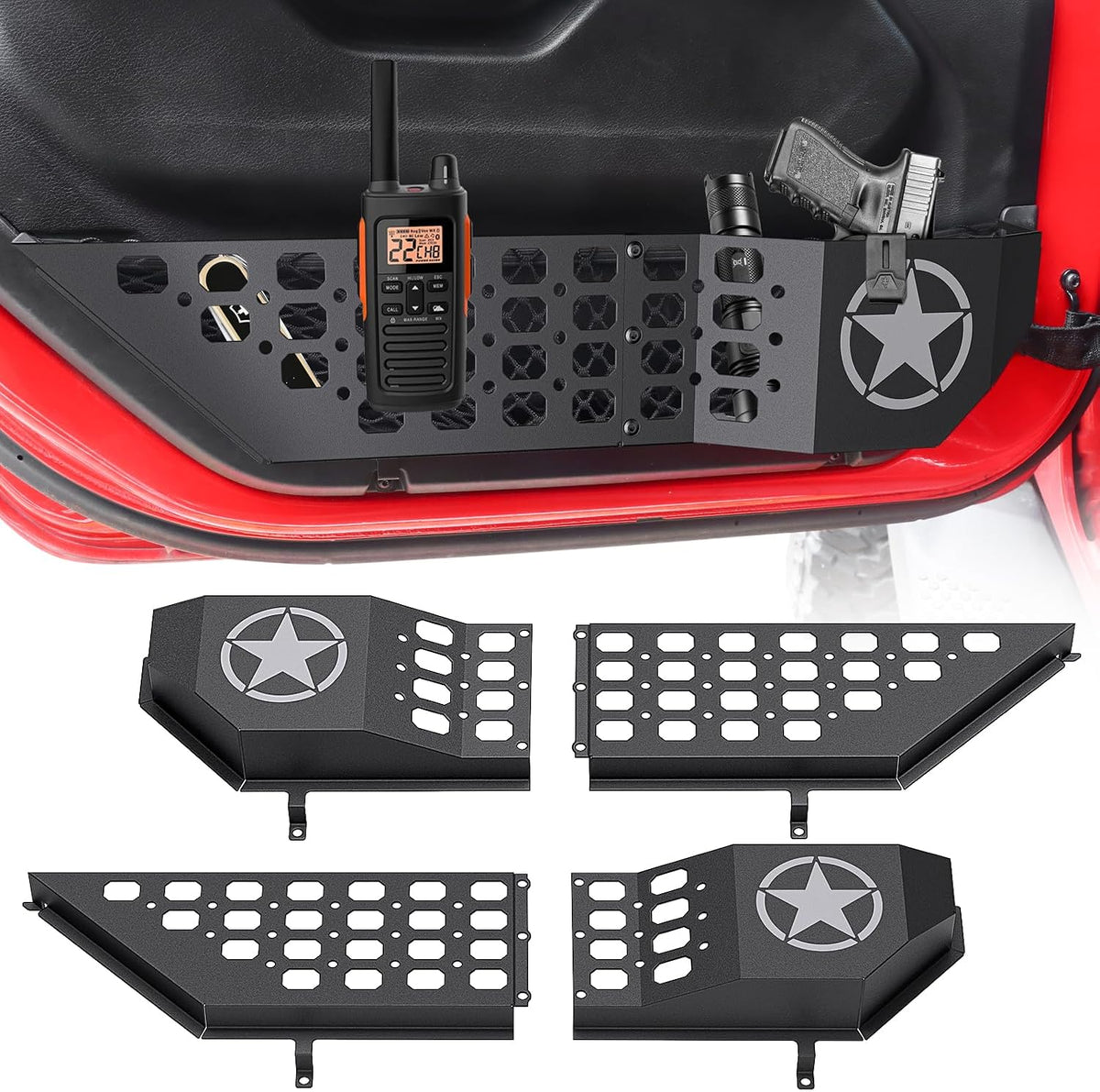 DIAMOOKY Metal Front Door Pocket Storage for Jeep Wrangler JL JLU 2018-2026