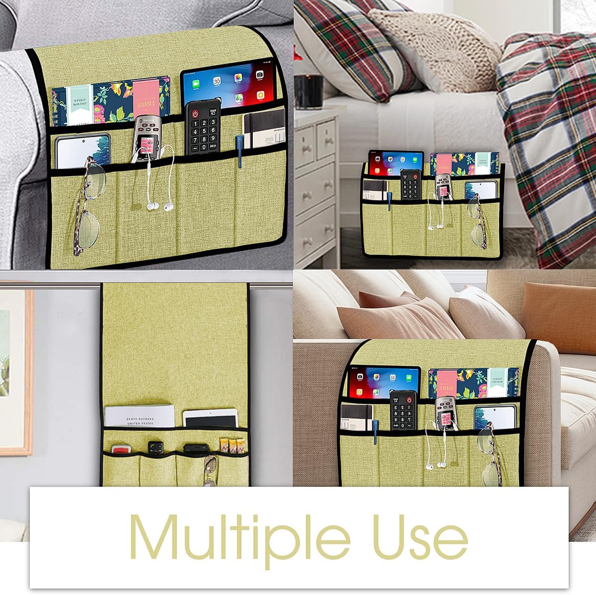 Joywell Remote Control Holder Armchair Caddy Armrest Organizer Yellow