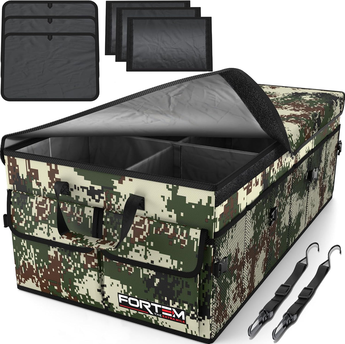 FORTEM Trunk Organizer - Foldable Car Organizer & Storage for SUVs & Trucks