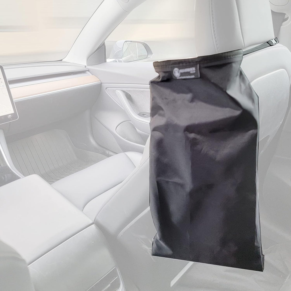 2PK, Car Trash Can, Large Capacity Trash Bag, Hanging Trash, Car Garbage, Washable Eco-Friendly, Bottom Opening for Easy Trash Removal. Tesla Accessories (Trash Bag - Black, 2 pack)