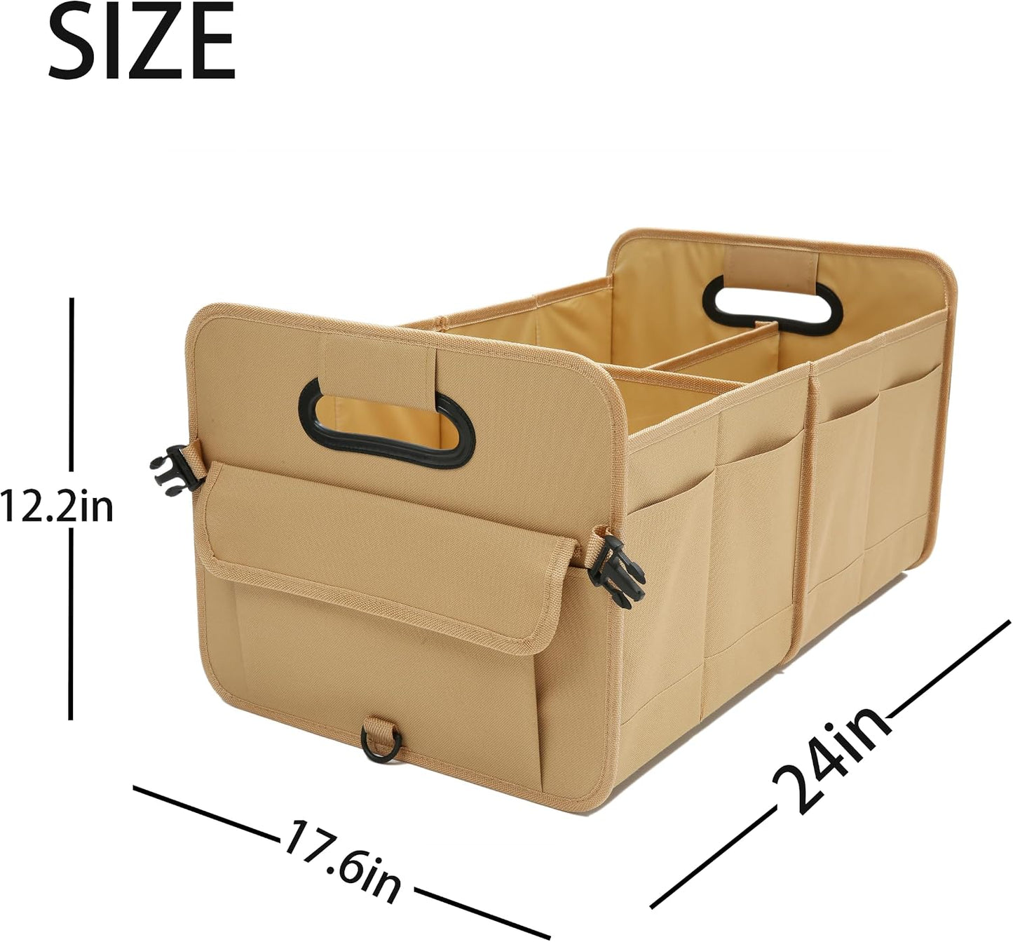AOKJOY Car Trunk Organizer Car Storage Organizer Collapsible Multi Compartment Car Organizer Adjustable Straps Car Organizer for SUV(Ginger)