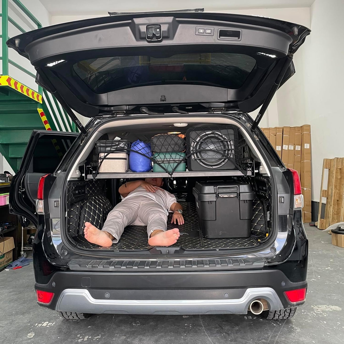 HIGH FLYING for Subaru Forester 2019-2024 Car Accessories Modular Storage Molle Panels System Trunk Shelf Luggage Storage Carrier Trunk Organizer Aluminum Alloy (Side Panels+Shelf)