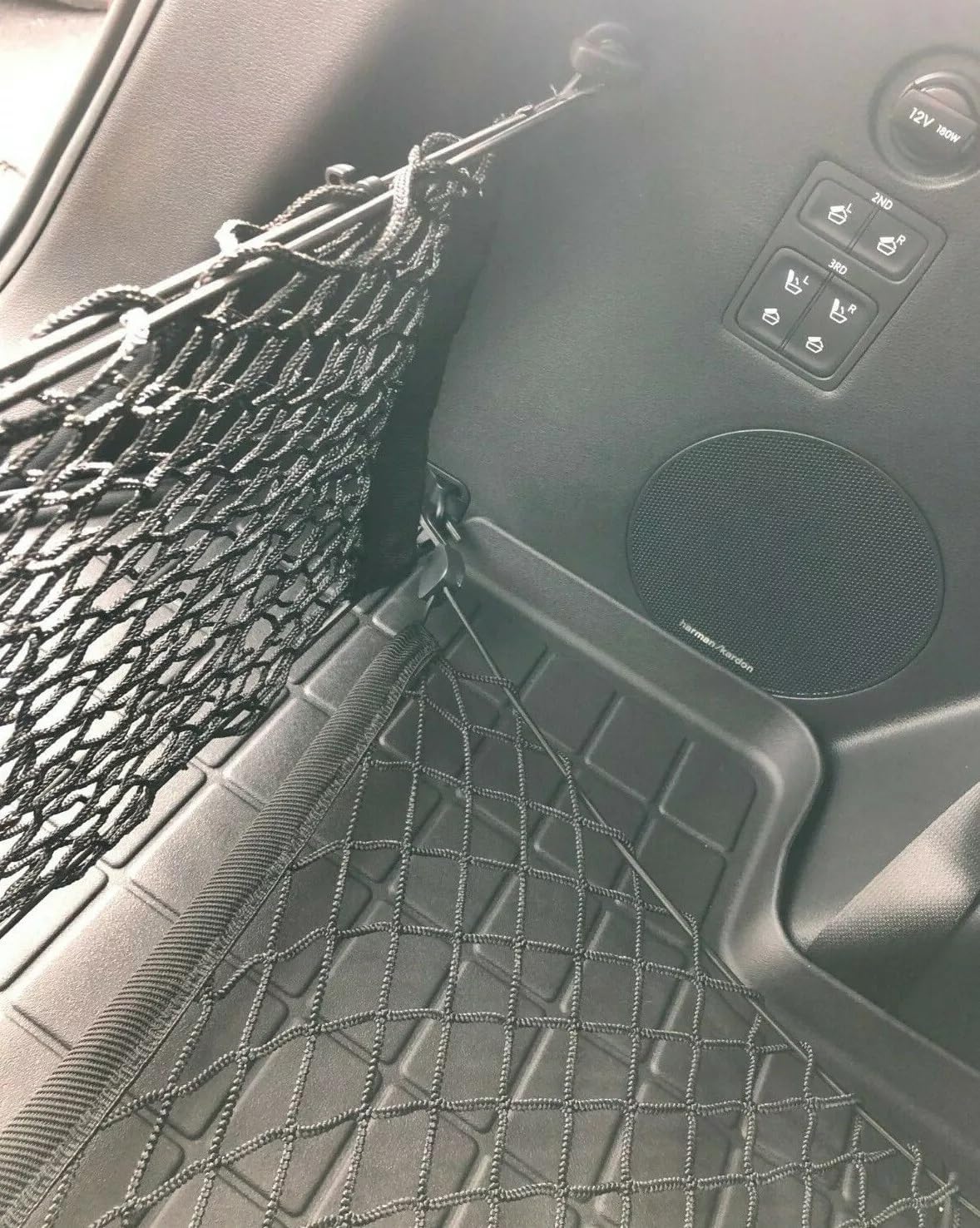 Trunk Organizer Cargo Nets for Genesis GV70 2022-2026 – Floor+Envelope Style Cargo Nets for SUV – Premium Mesh Elastic Car Trunk Organizer Vehicle Carrier Storage–Compatible with GV70