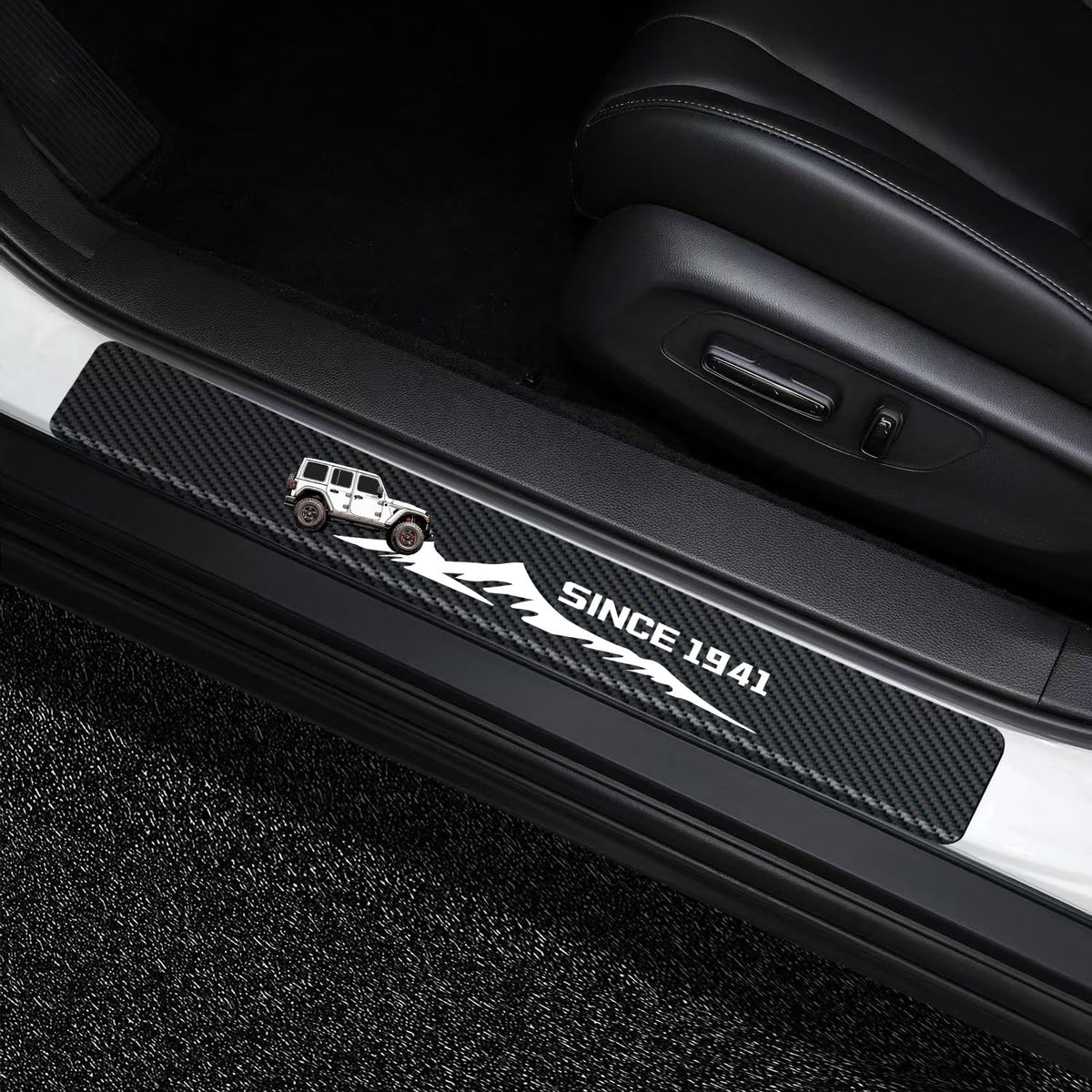 MAXDOOL 4Pcs Car Door Sill Protector Reflective for Jeep Wrangler