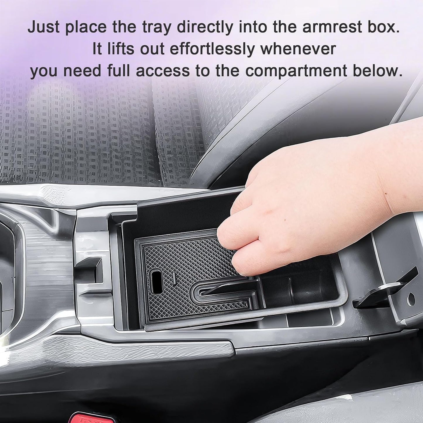 RUNROAD Center Console Organizer Tray Compatible with 2025 Nissan Kicks Accessories, Insert Armrest Storage Tray For Kicks S SV SR Middle Console Dividers Custom Coin Holder Glove Compartment