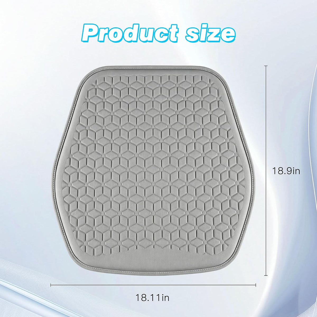 Thin Gel Car Seat Cushion, Non-Slip & Comfortable Automotive Front Seats Cushion Pad for Driver, Breathable Vehicle Interior Mat Cover Accessories (Gray)