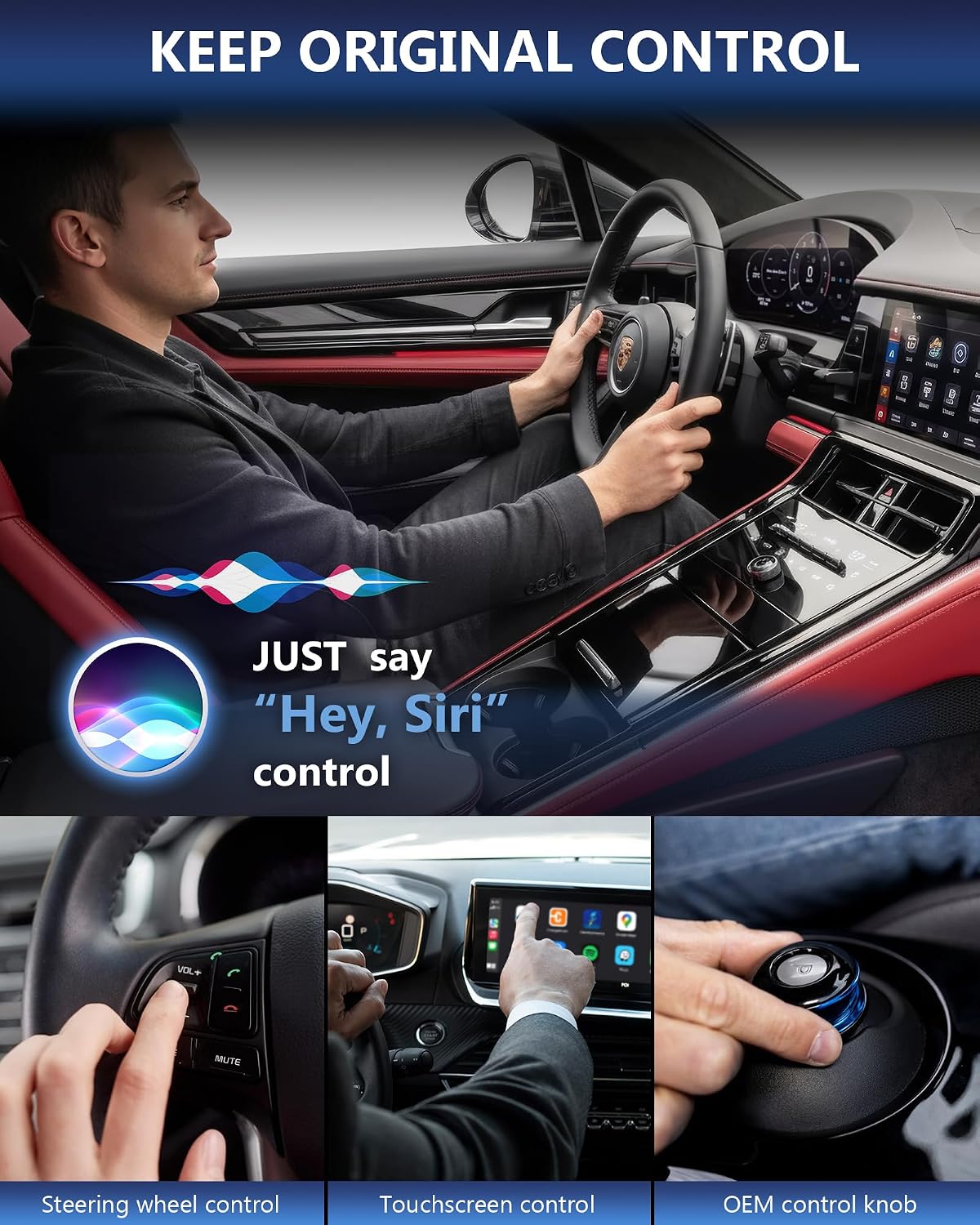 2 in 1 Wireless Carplay Adapter -Android Auto Adapter, 5.4/6GHz for iPhone