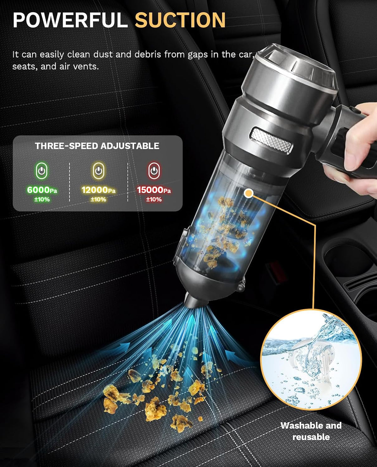 Cordless Handheld Car Vacuum Cleaner, Mini Vacuum Duster
