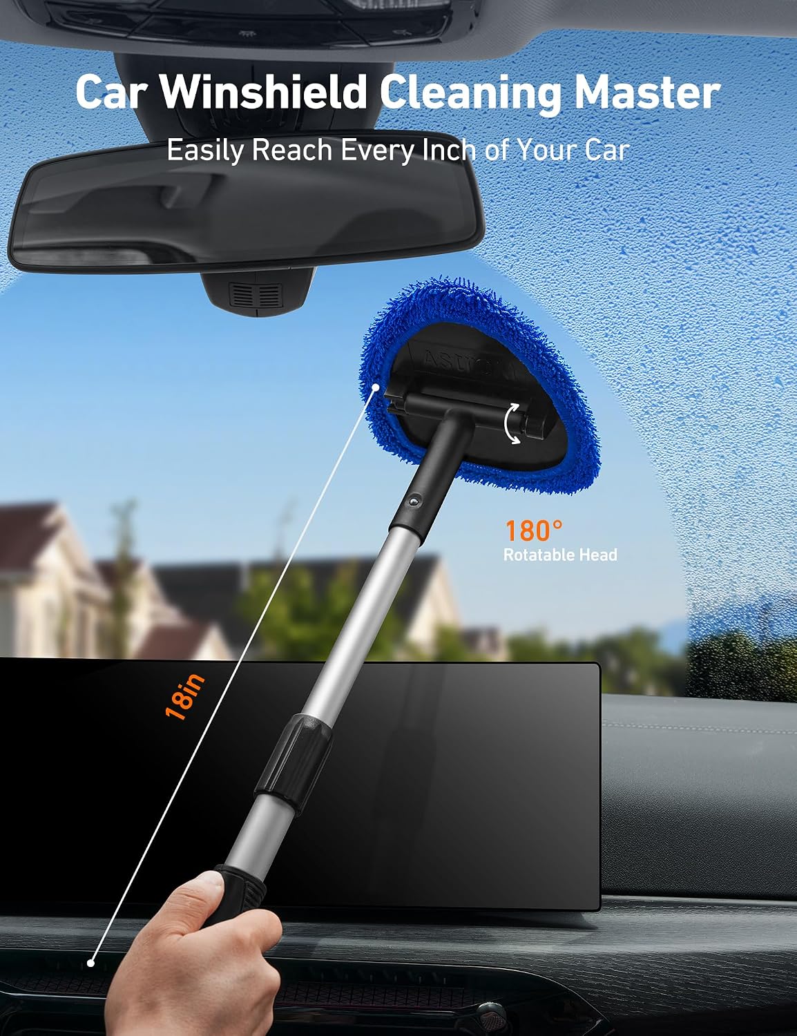 AstroAI 8pcs Windshield Cleaner Tool & Car Interior Detailing Kit
