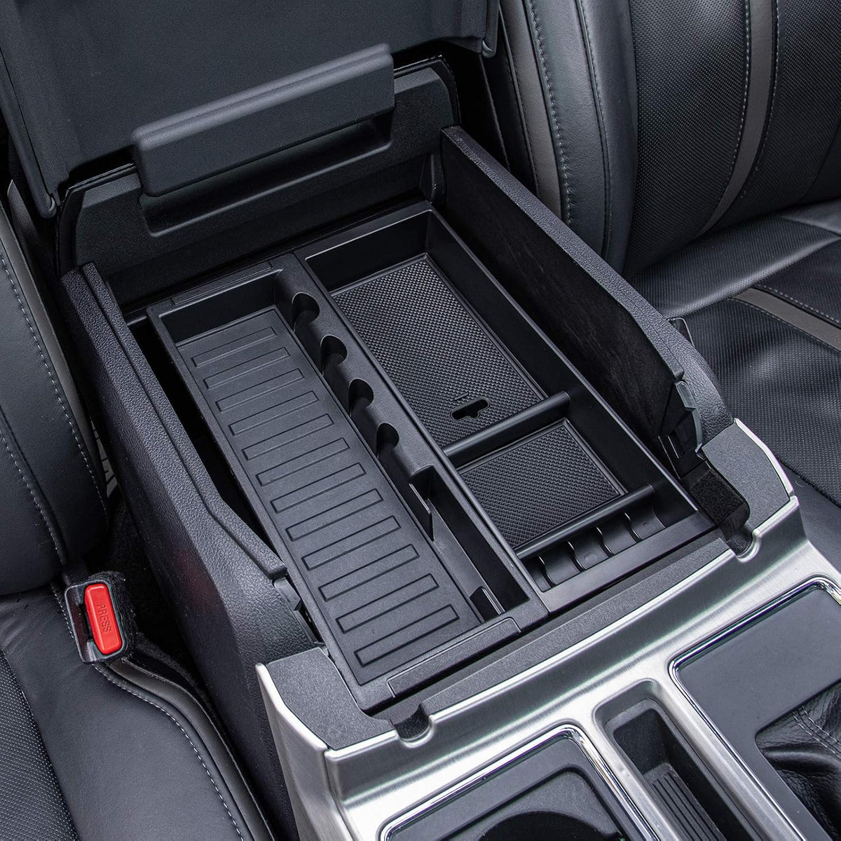 PIMCAR Compatible with Ford 2015-2020 F150, 2017-2022 F250 F350 F450, 2018-2024 Expedition Center Console Organizer Insert Tray Pallet Storage Accessories (Work Great with The Factory Tray)-One Piece
