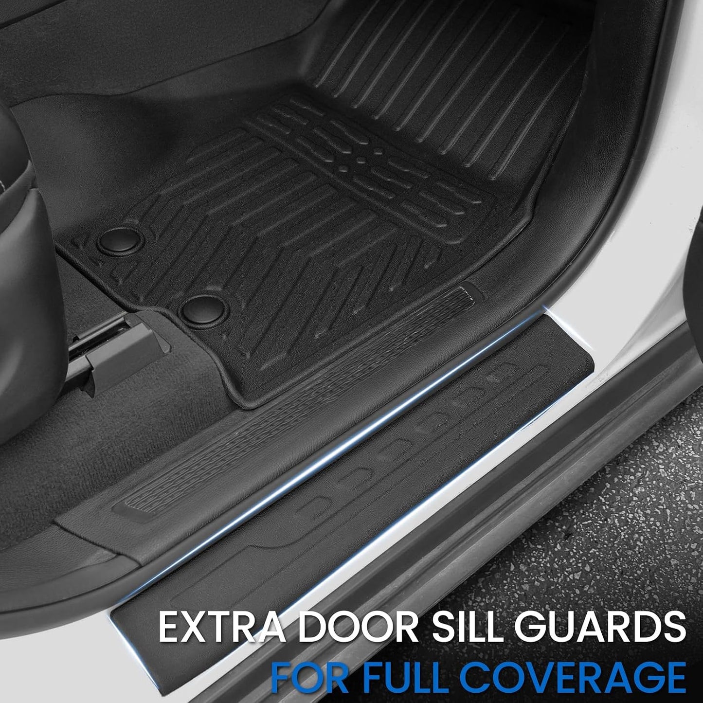 Floor Mats Set for 2022-2025 2026 Jeep Grand Cherokee WL74 (Incl 4XE, not for WK2 or L), All Weather TPE Backrest Trunk Mat Cargo Liner Door Sill Guards Accessories (WL74 | Floor Mats Set)
