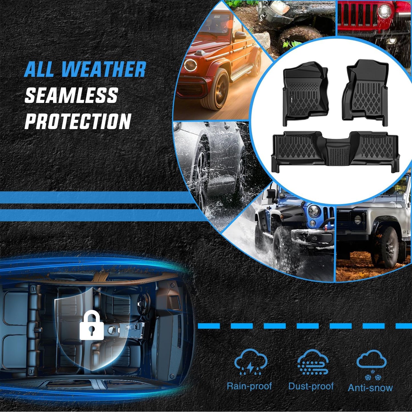Nilight TPE Floor Mats for Chevy Silverado GMC Sierra Crew Cab 1500 2500 2500HD 3500HD 1999-2006, 2007 Silverado GMC Sierra Classic Body,2000-2006 Suburban Yukon XL Escalade ESV