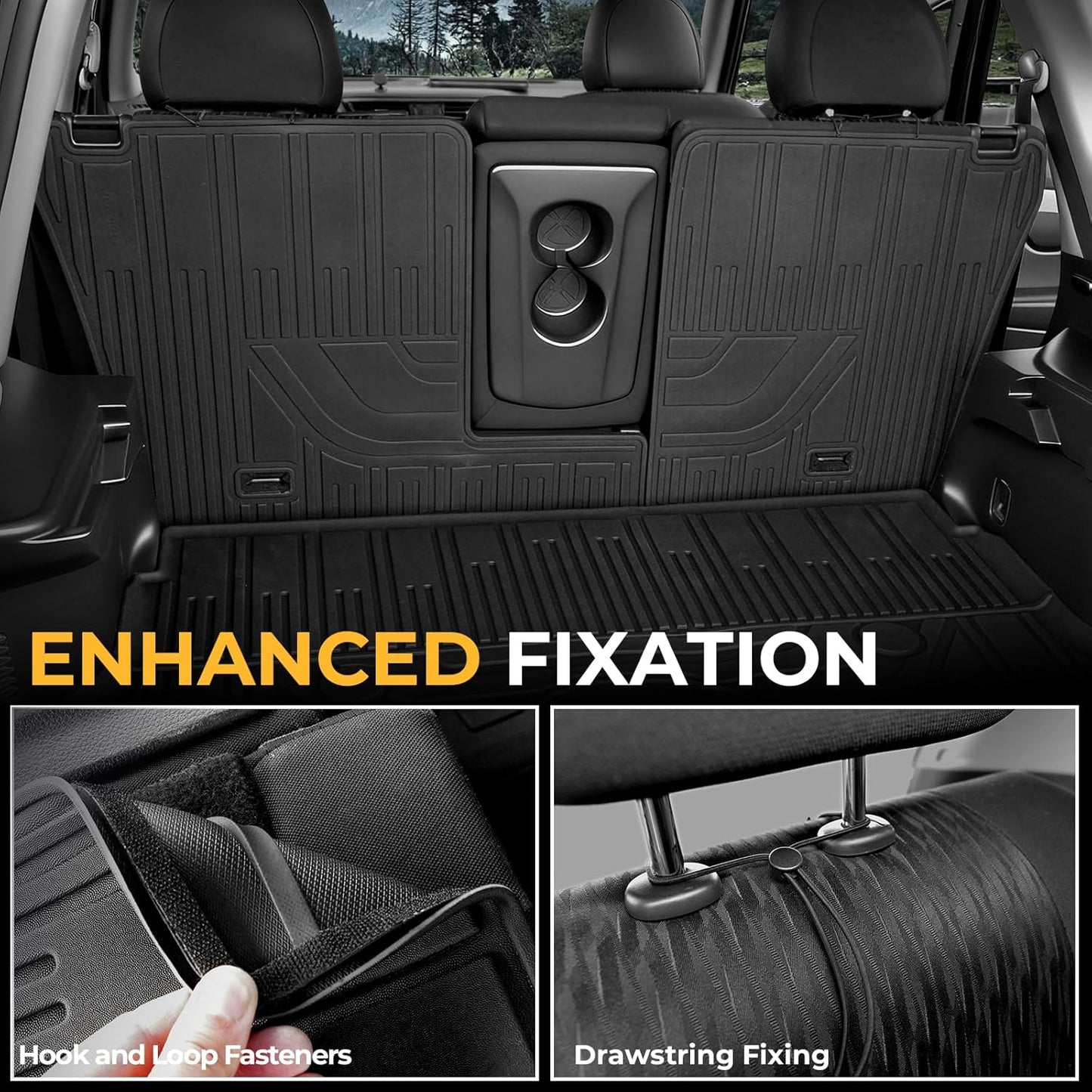 Floor Mats for Nissan Rogue 2014-2020, All Weather Floor Mats Trunk Cargo Liner and Door Sill Guards Accessories, Full Coverage Set (Not for Sport)