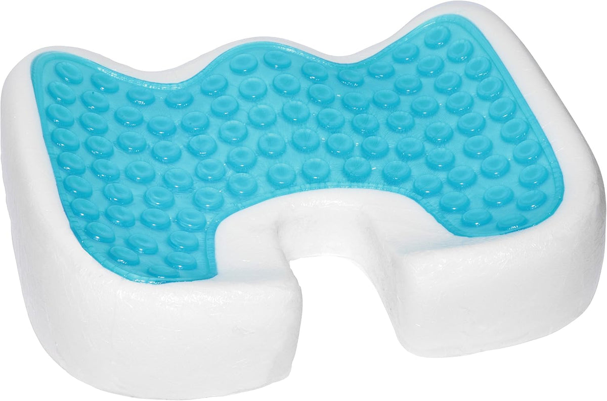 Deluxe Comfort Coccyx Orthopedic Gel Enhanced Comfort Foam – Sciatica Relief – Tailbone Support – Great for Car or Office – Seat Cushion, Black