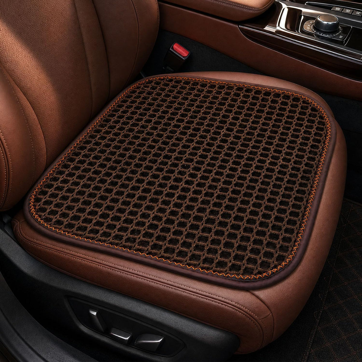 Cooling&Breathable 3D Air Mesh Car Seat Cushion for Summer, Universal Ventilated Comfortable Seat Pad, Suitable for Sedans,Vans,Pickup,Trucks,Suvs (Black-1PcsBackCushion+1PcsSeatPad)