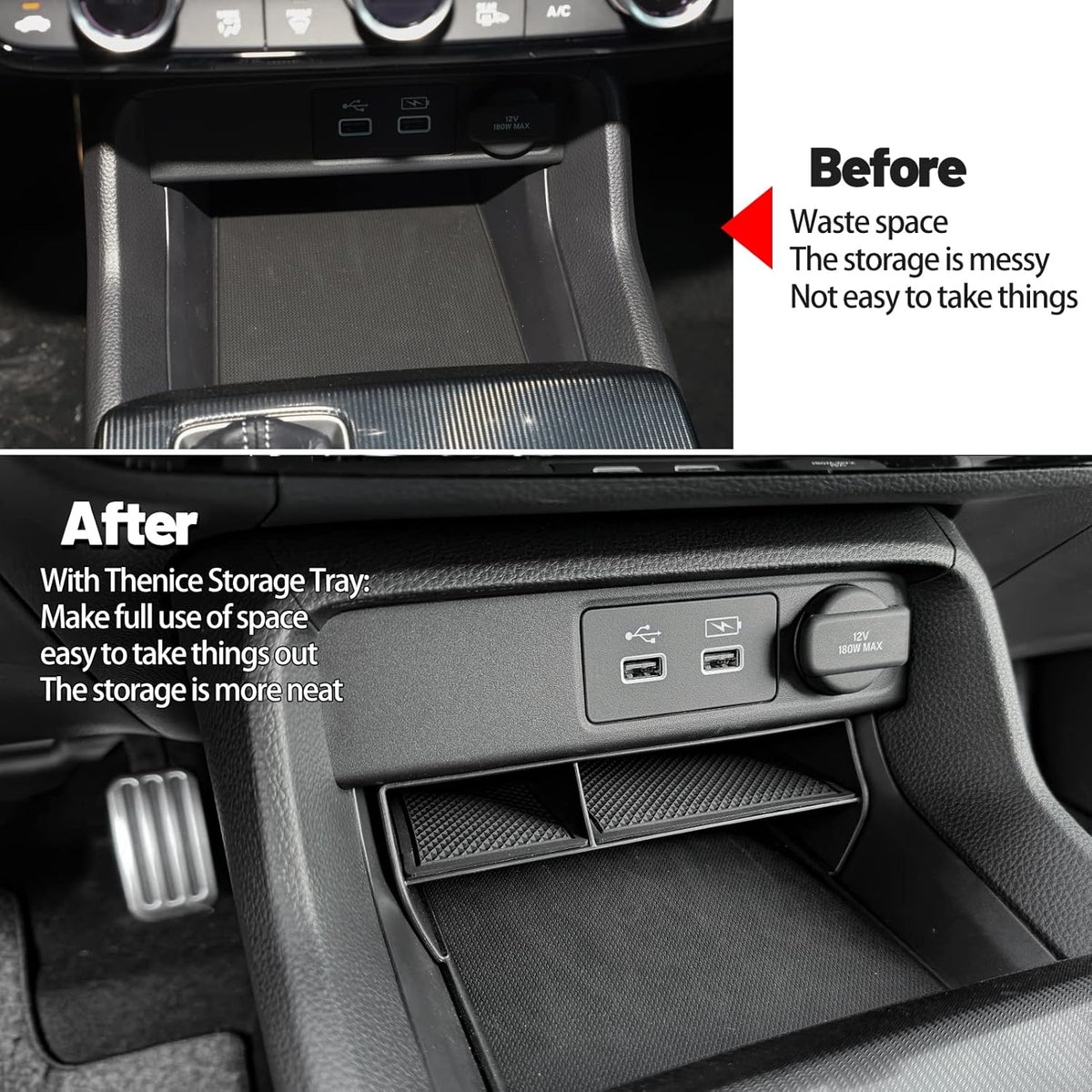 Thenice Car Center Console Organizer for Honda Civic 2022-2026