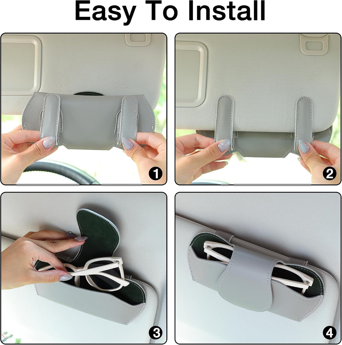 KINIVA Sunglass Clip & Holder, Magnetic Glasses Case for Car Organizer