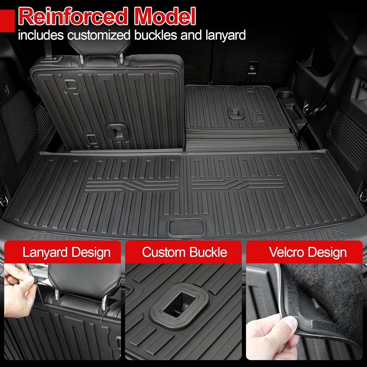 Cargo Mat for 2020-2025 2026 Ford Explorer Accessories All Weather Trunk Liner Replacement for 2025 2026 Ford Explorer ST Accessories 2024 2023 2022 2021