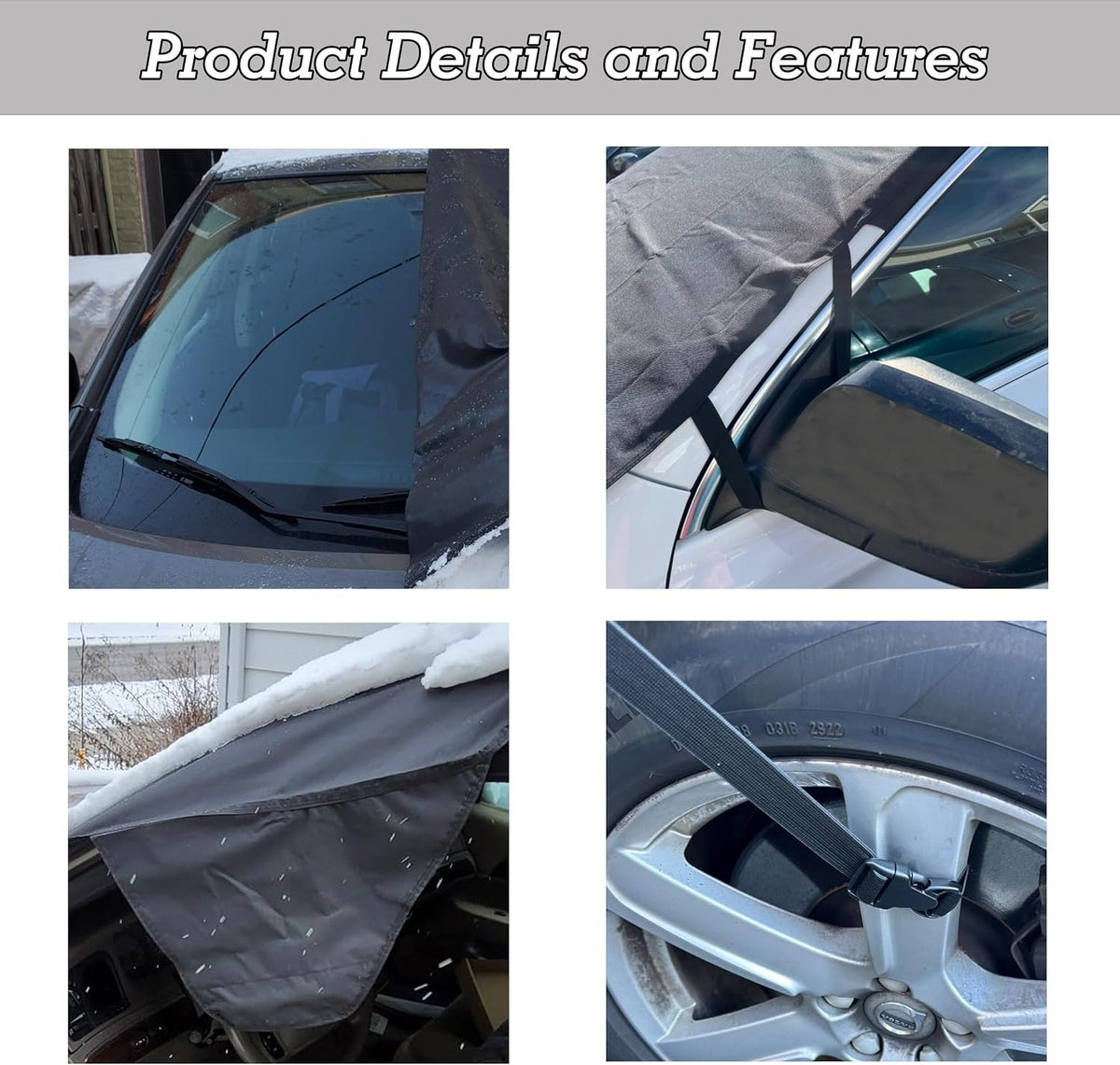 XT4/5/6 XTS XTR SRX Escalade CT4 CT6 CTS ATS Custom Windshield Cover for Ice and Snow for Cadill-ac Windshield Snow Cover 600D Shade Blocks Winter Frost Hail Protector Car Accessories