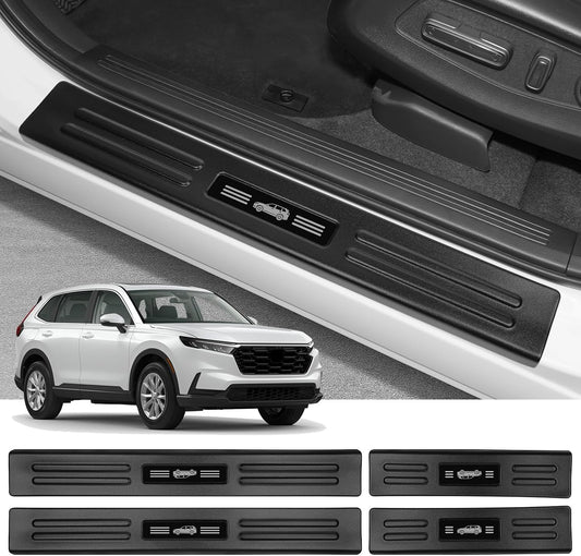 4PCS Door Sill Protector for Honda CRV 2026 2025 2024 2023 Hybrid (Include HEV) Accessories Matte Black ABS Material Front and Rear Door Car Pedal Kick Protection