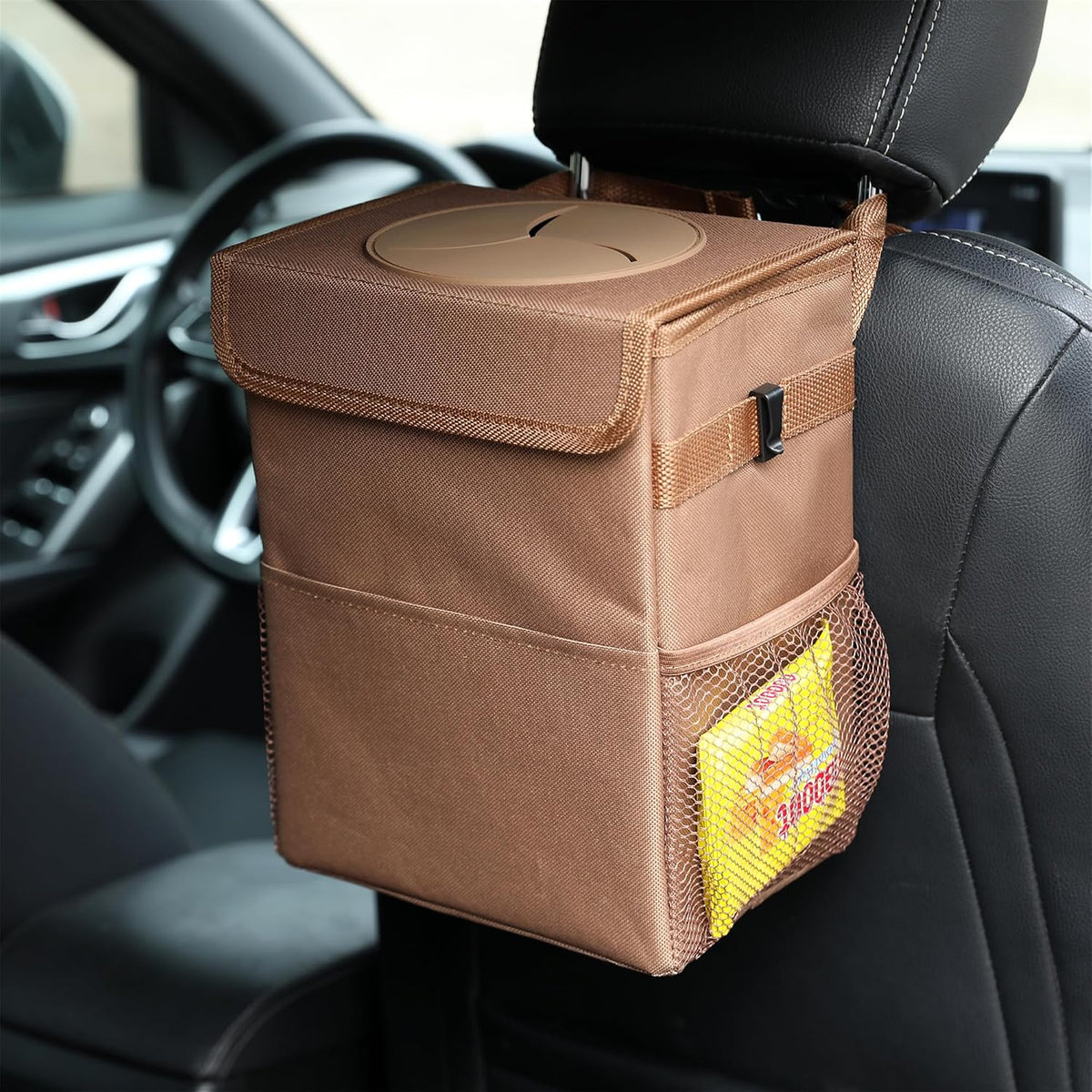 AOKJOY Car Trunk Organizer and Trash Can brown