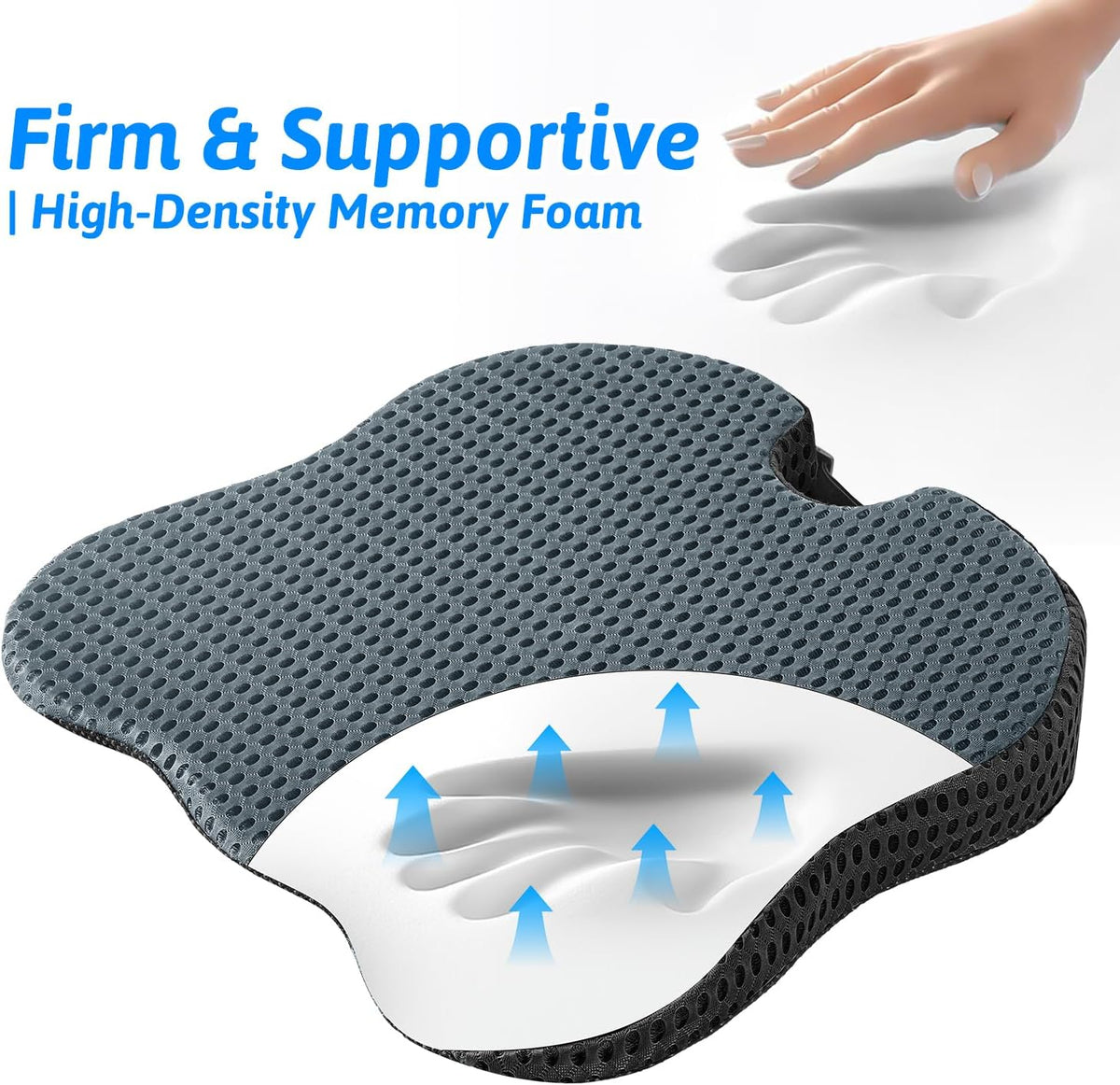 Wedge Car Seat Cushion for Driving for Better Visibility & Sciatica Relief