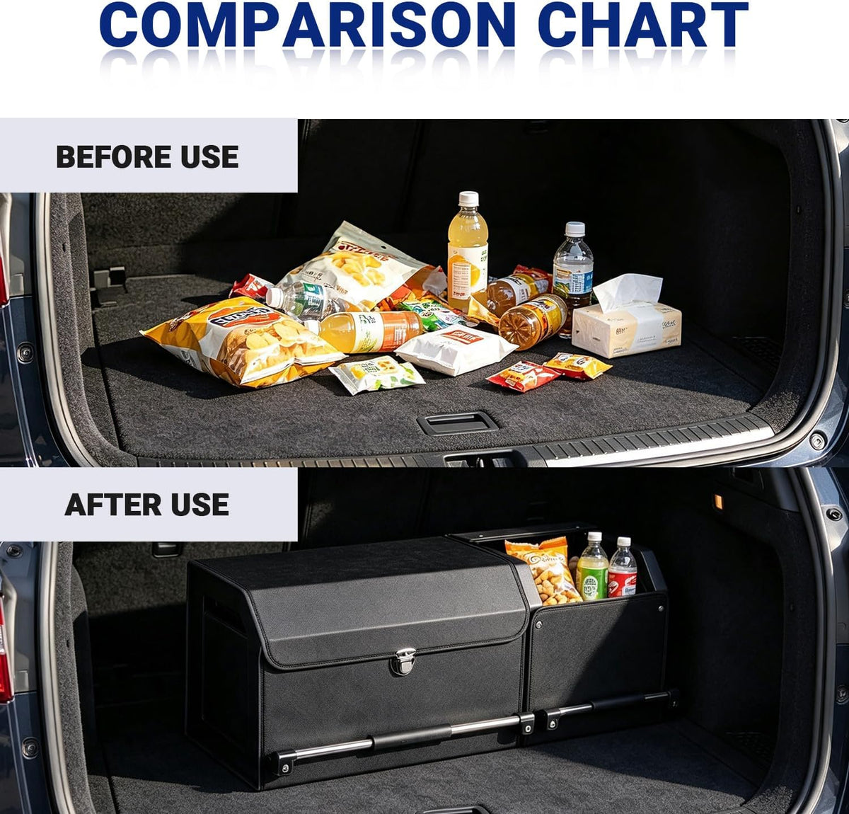 Trunk Organizer for SUV Leather Car Storage Trunk Organizer