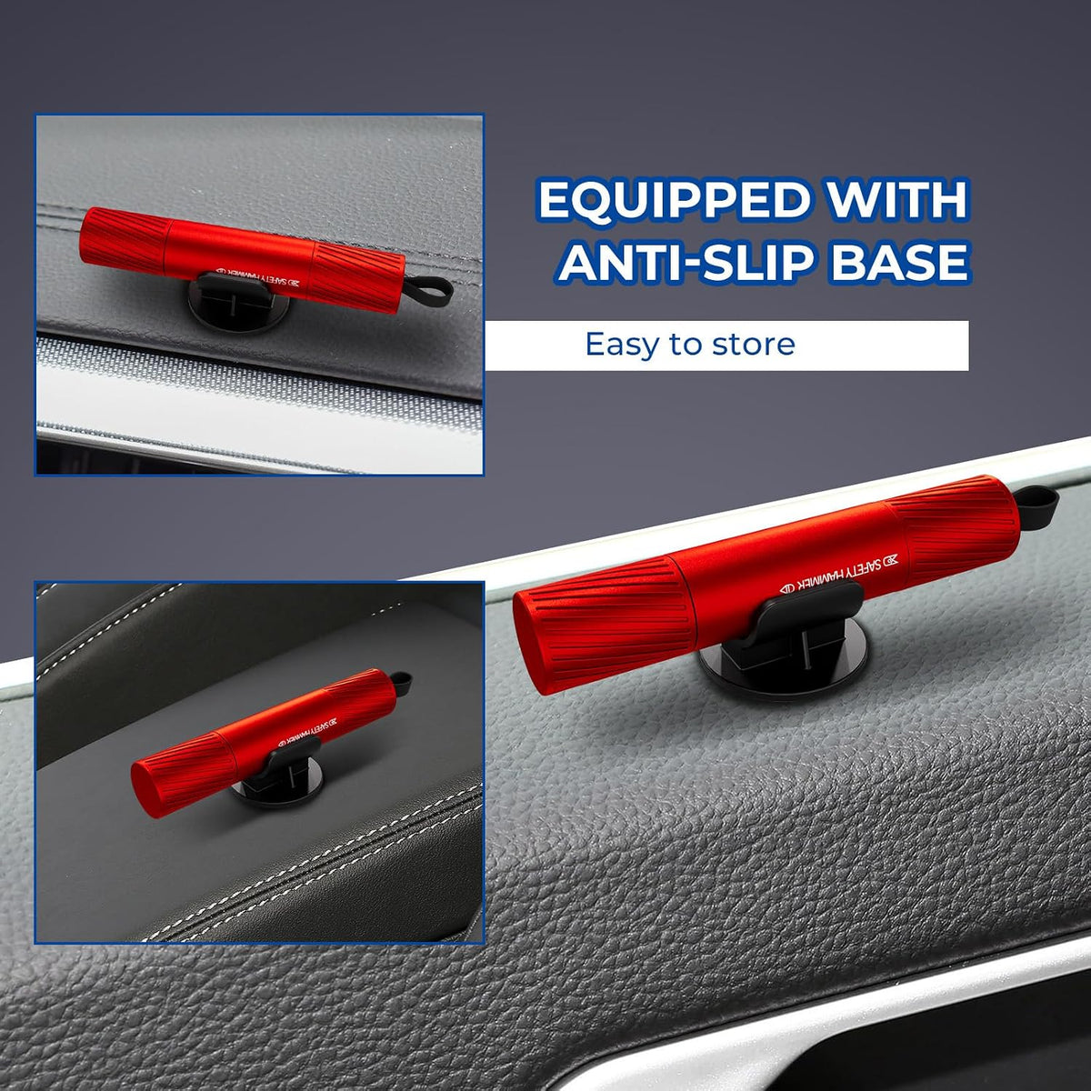 2 Pack Car Safety Hammer Car Window Breaker Seatbelt Cutter Emergency Escape Tool Car Glass Breaker for Land and Underwater Life-Saving Car Safety Kit Essentials Car Accessories(Black+Red)