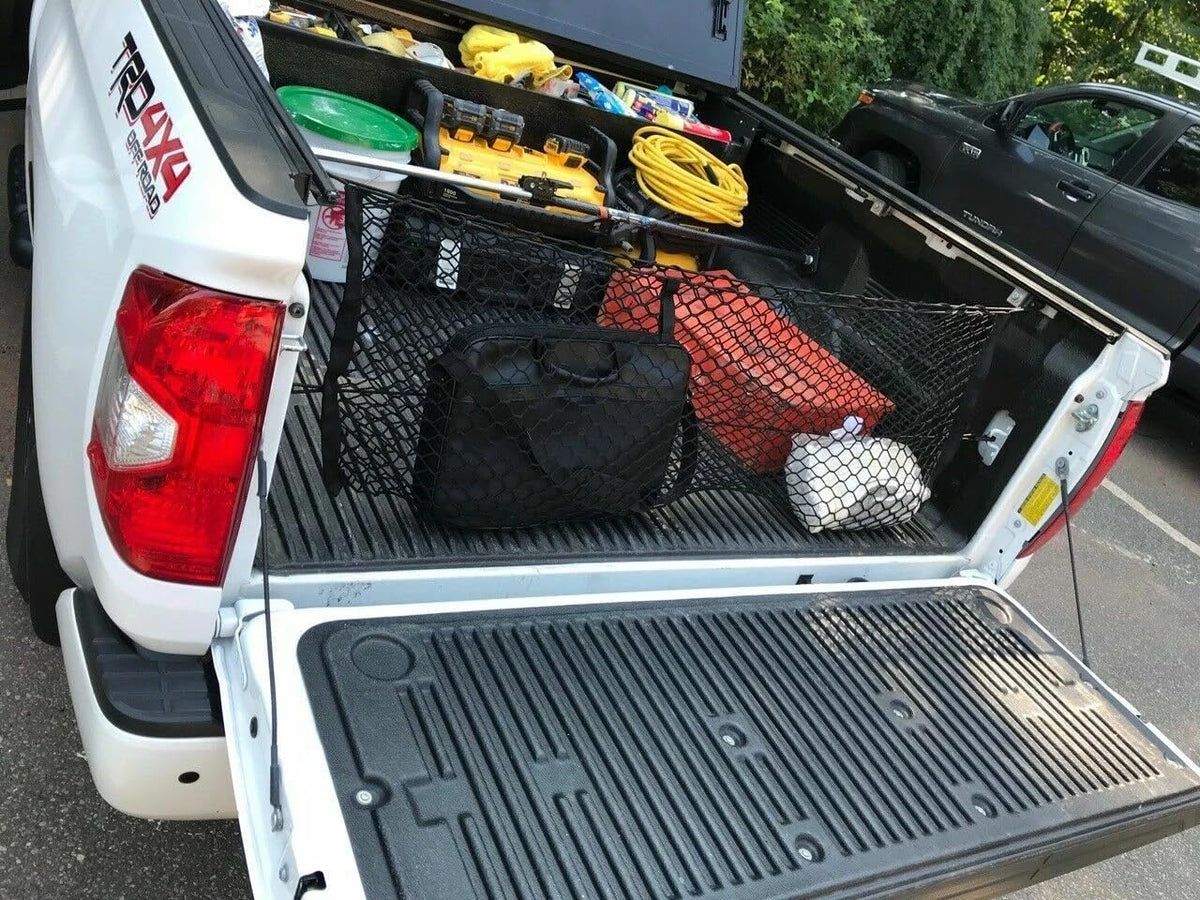 Rear Trunk Organizer Cargo Net for Toyota Tundra 2007-2026 – Envelope Style Cargo Net for Pickup – Premium Mesh Car Trunk Organizer Vehicle Carrier Storage – Compatible with Tundra