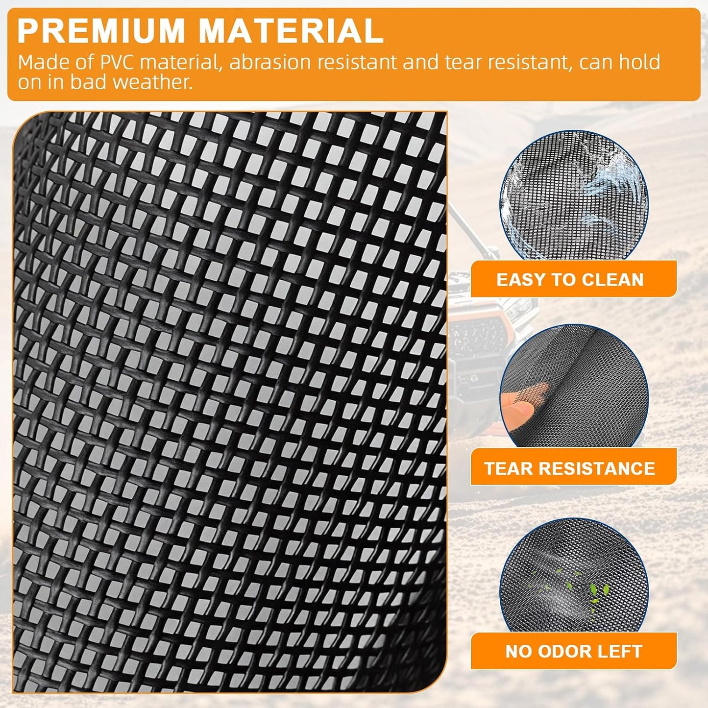 [Heavy-Duty] UTV Rear Trash Mesh Organizer & Trash Bag | Hose-Down Washable Design for Muddy Tow Straps, Wet Gear & Cans | Universal Fit for Polaris RZR, Can-Am X3, Yamaha (American Flag Edition)