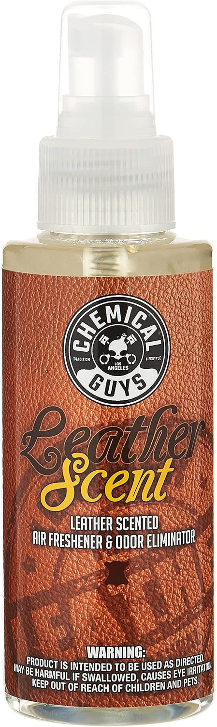 Chemical Guys, Leather Scent Air Freshener & Odor Neutralizer Spray, 16 oz | Rich leather scent refreshes interiors while neutralizing odors, adjustable spray for cars, trucks and SUVs