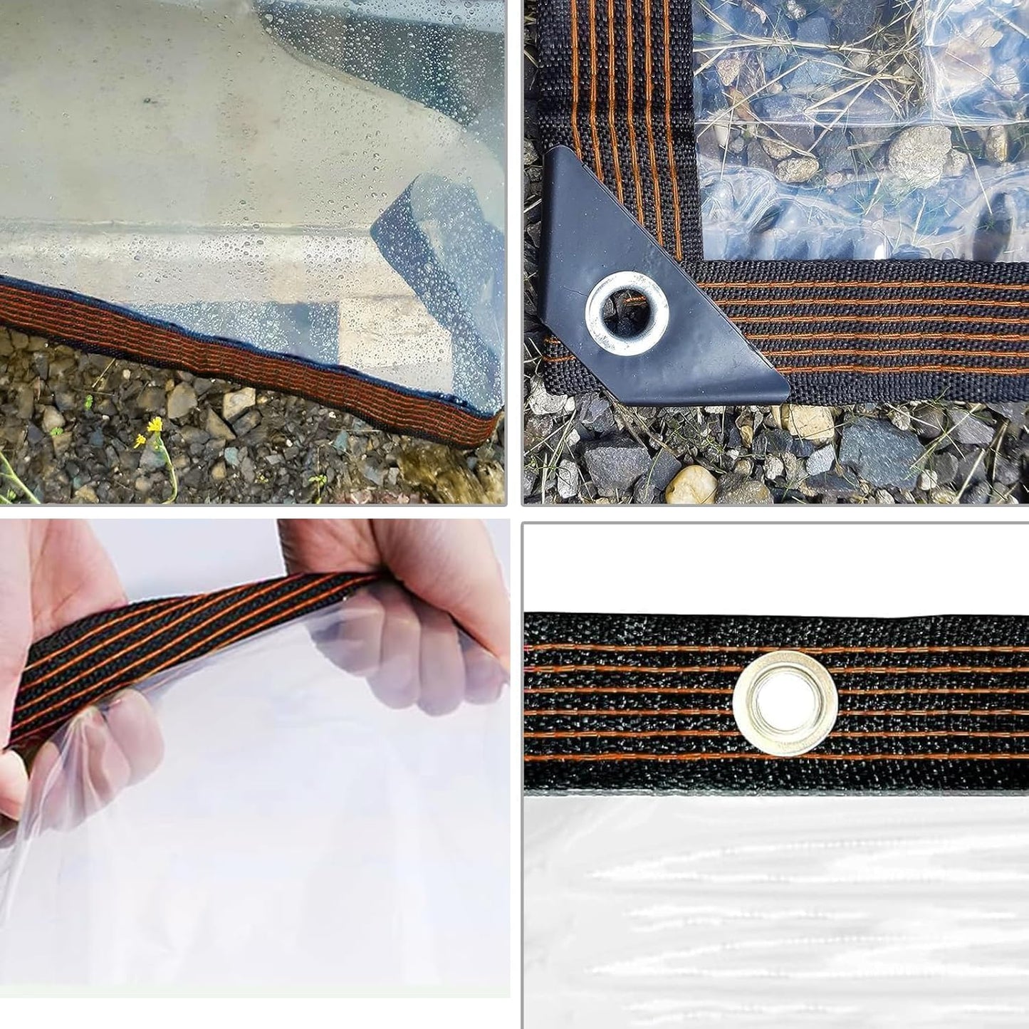14X26FT Clear Plastic Tarp with Increase Grommets| Windproof Rope| Heavy Duty|Waterproof | TransparentVinyl Tarps Tarpaulin Patio Enclosure for Winter Outdoor Porches Henhouse Rainproof Cover