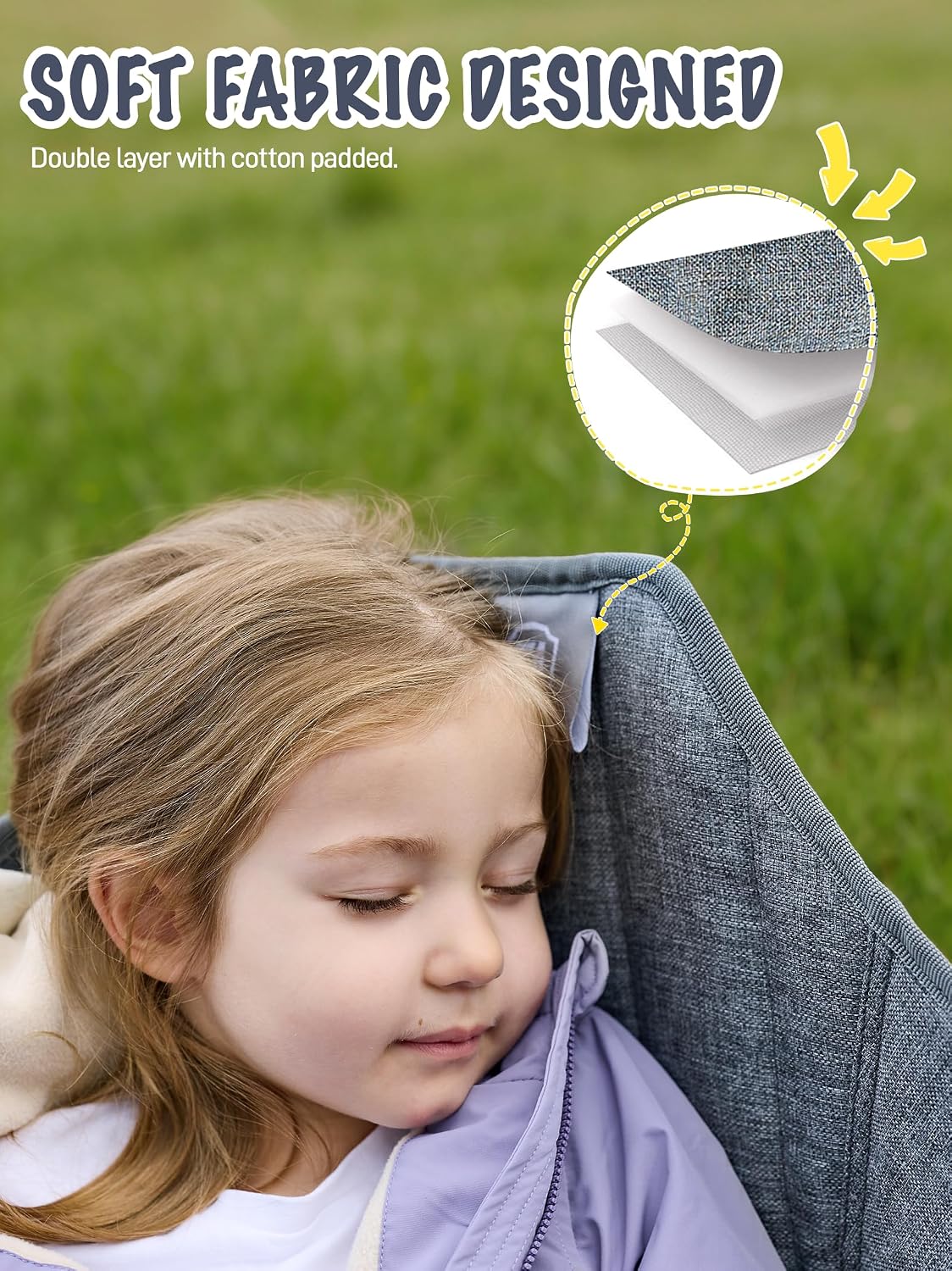 EVER ADVANCED Kids Hammock Chair Foldable, Kids Camping Chair with Stand Portable, Hammock Swing Chair with Cup Holder, Child Camping Gear Carry Bag for Traveling Outdoor Patio Supports 125LBS Grey