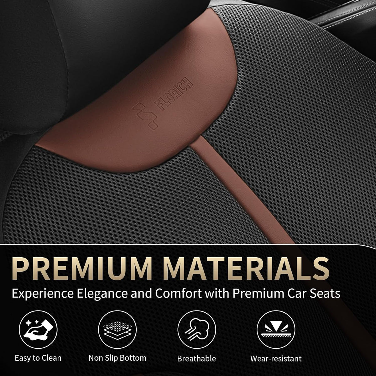 Seat Covers, Car Seat Covers Full Set, Black&Coffee Seat Covers for Cars 5 Seats, Breathable Car Seat Protector, Front and Rear Car Seat Cushion, Automotive Seat Covers Universal Fit for Most Cars SUV