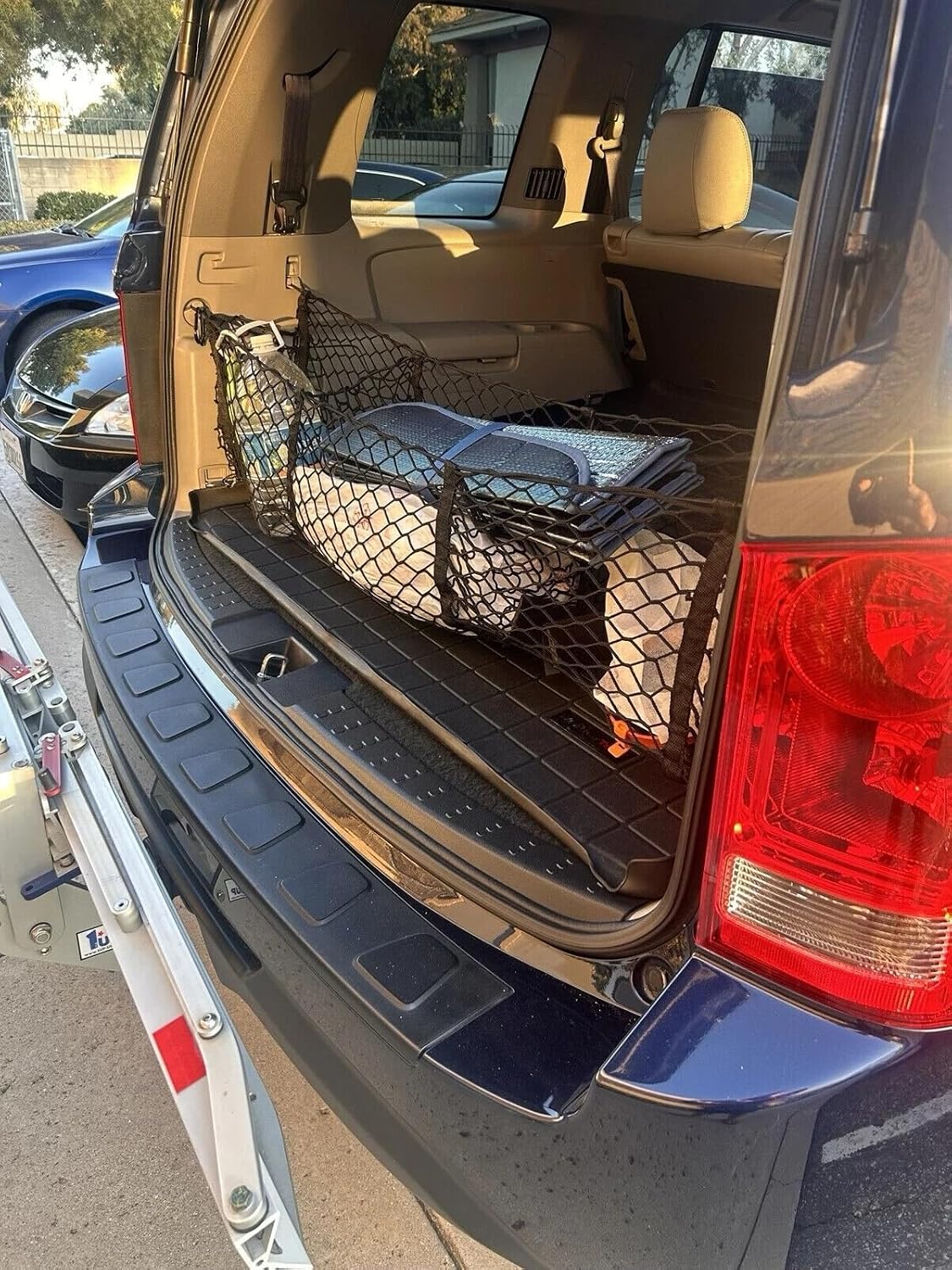 3 Pocket Trunk Organizer Cargo Net for Honda Pilot 2003-2026 — Envelope Style Cargo Net for SUV Truck — Premium Mesh Car Trunk Organizer Vehicle Carrier Storage — Compatible with Pilot