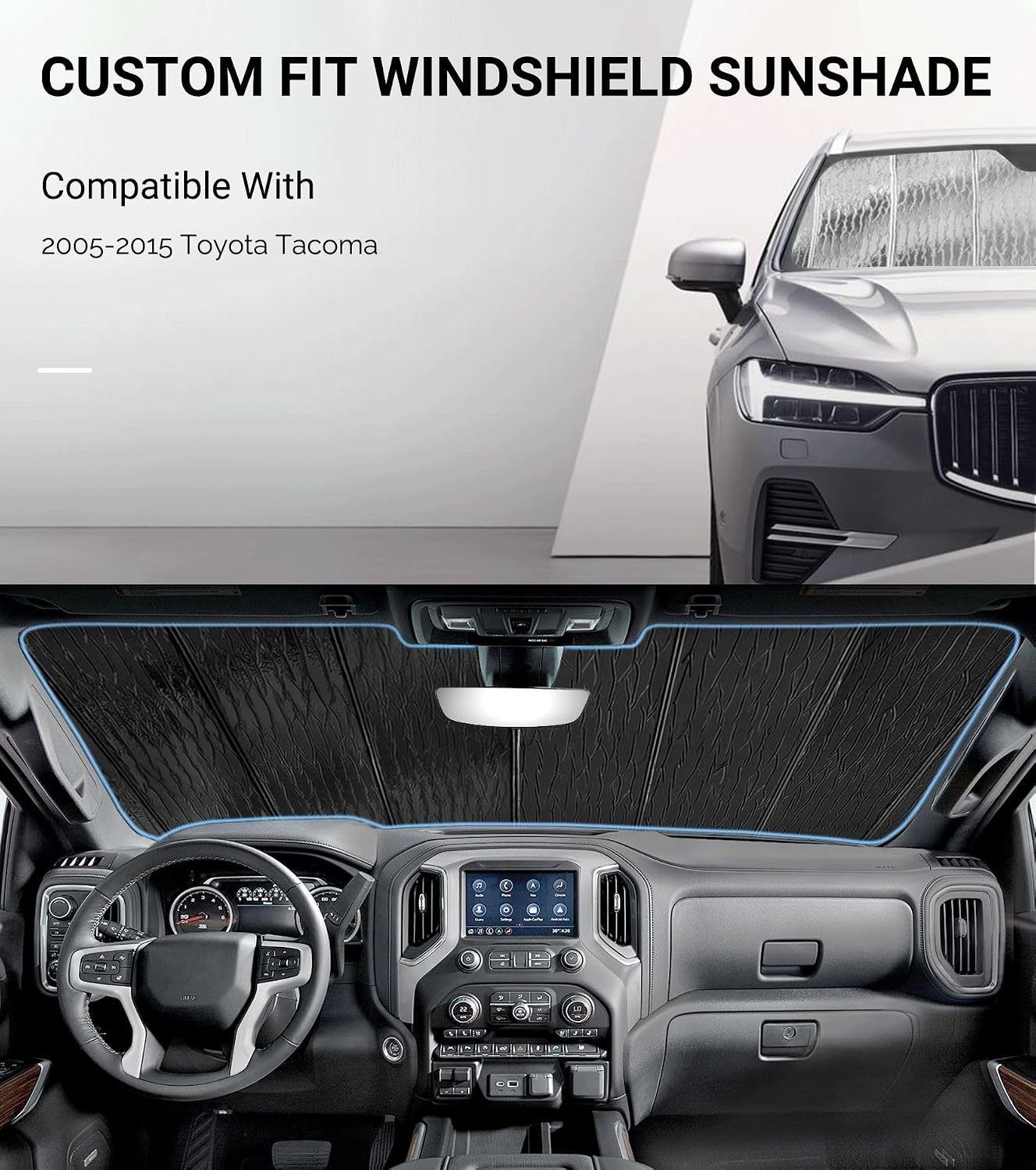 Pigenius Windshield Sun Shade for Toyota Tacoma 2005-2015 Front Window Sunshade - AstraGuard