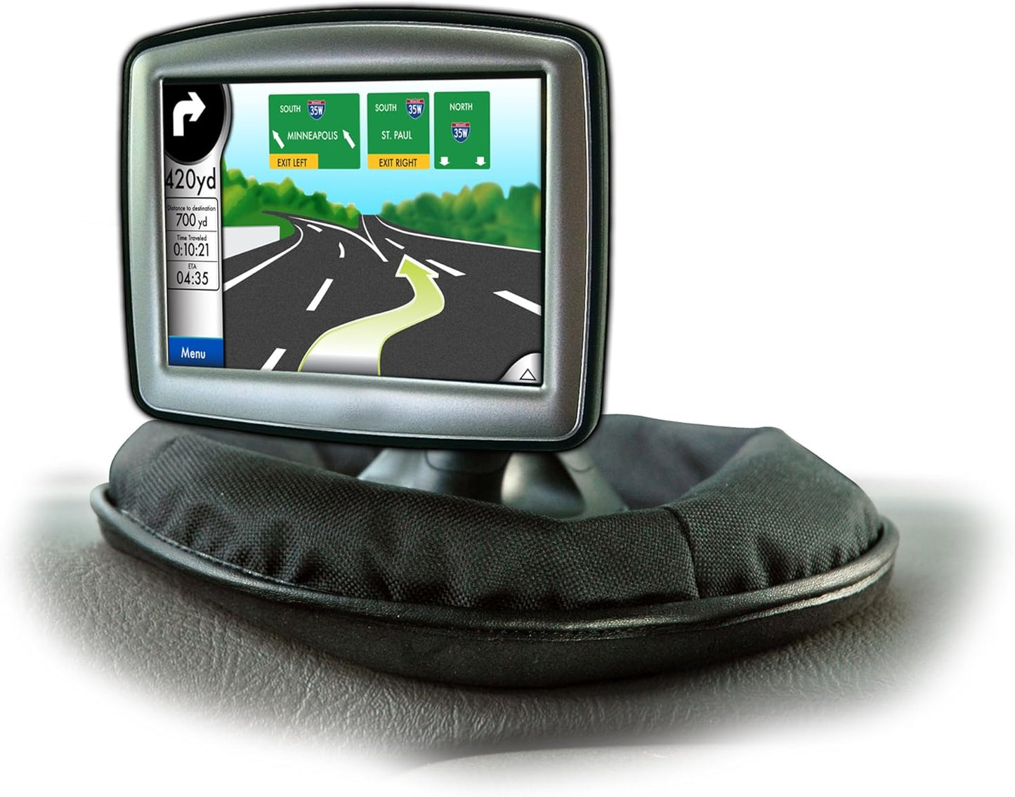 Bracketron NavMat Portable GPS Dash Pad Converts Windshield GPS Mount into Dashboard Mount Weighted Beanbag Friction Base 8 inch Base 3.5 inch Center
