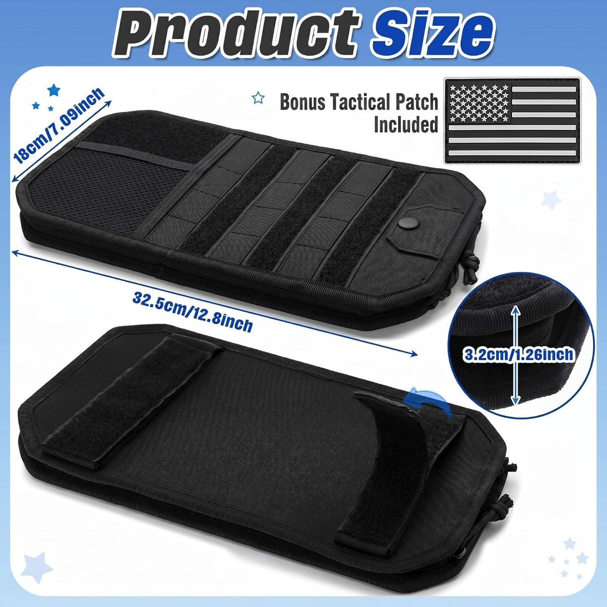 Frienda 2 Pack Car Visor Organizer Sun Visor Organizer Tactical with Zipper Storage Pouch and Sunglasses Holder Clip for Truck Police Vehicle Equipment