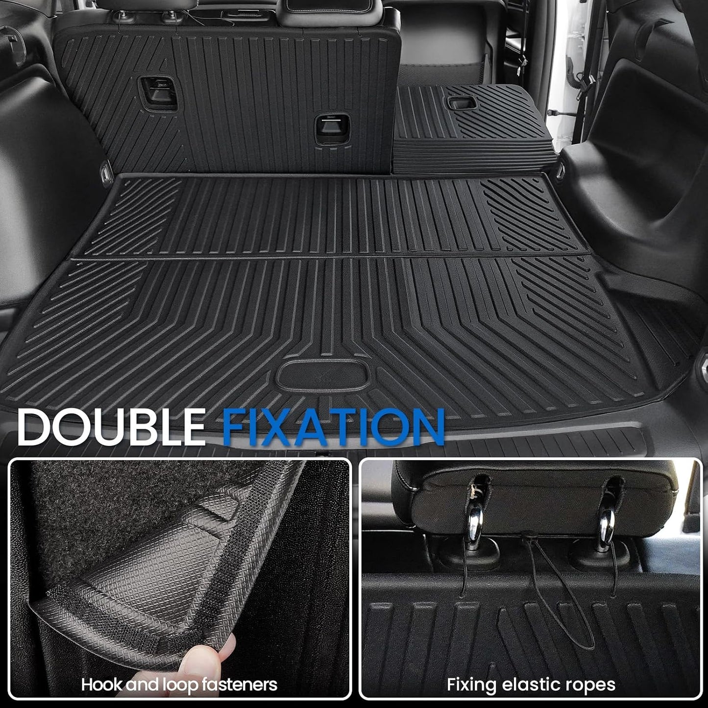 Floor Mats Set for 2022-2025 2026 Jeep Grand Cherokee WL74 (Incl 4XE, not for WK2 or L), All Weather TPE Backrest Trunk Mat Cargo Liner Door Sill Guards Accessories (WL74 | Floor Mats Set)