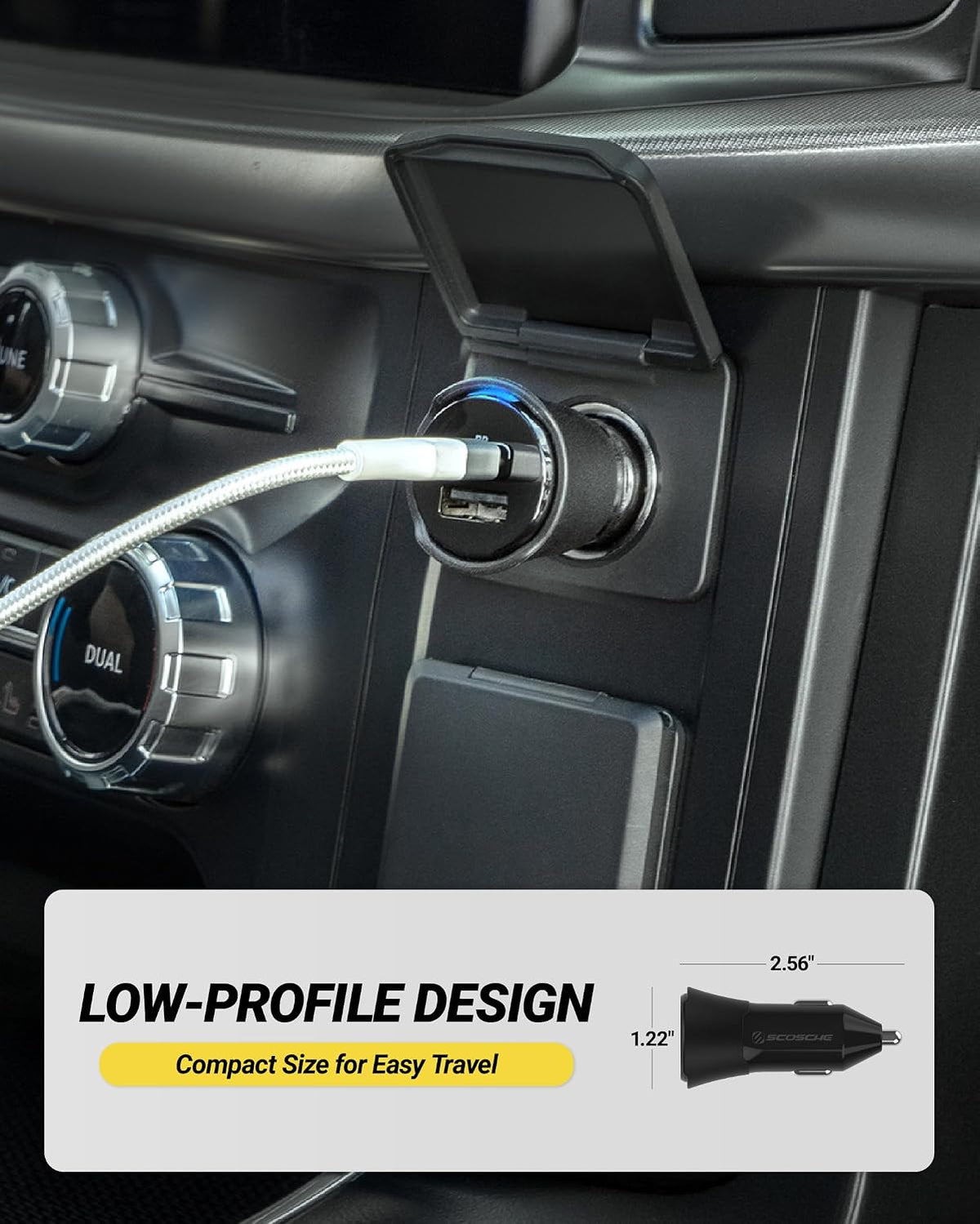 Scosche PowerVolt Power Delivery 32W Dual Port USB-C Car Charger Adapter
