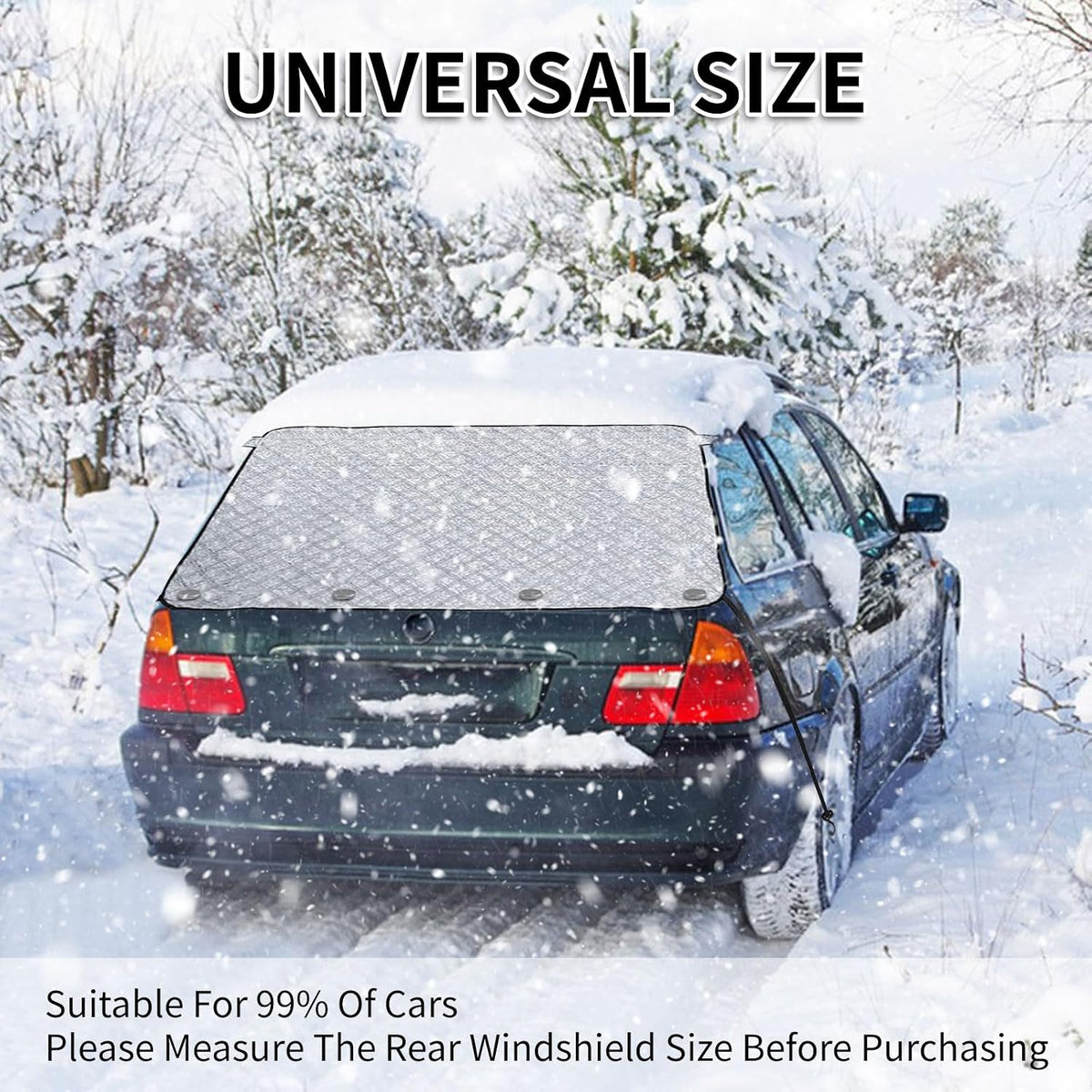 AYAMAYA Rear Windshield Frost Cover Guard - Magnetic Car Back Window Cover Protector for Ice and Snow with 4-Layer All Weather Protection for Cars, Sedans Rear Window Automotive Accessories