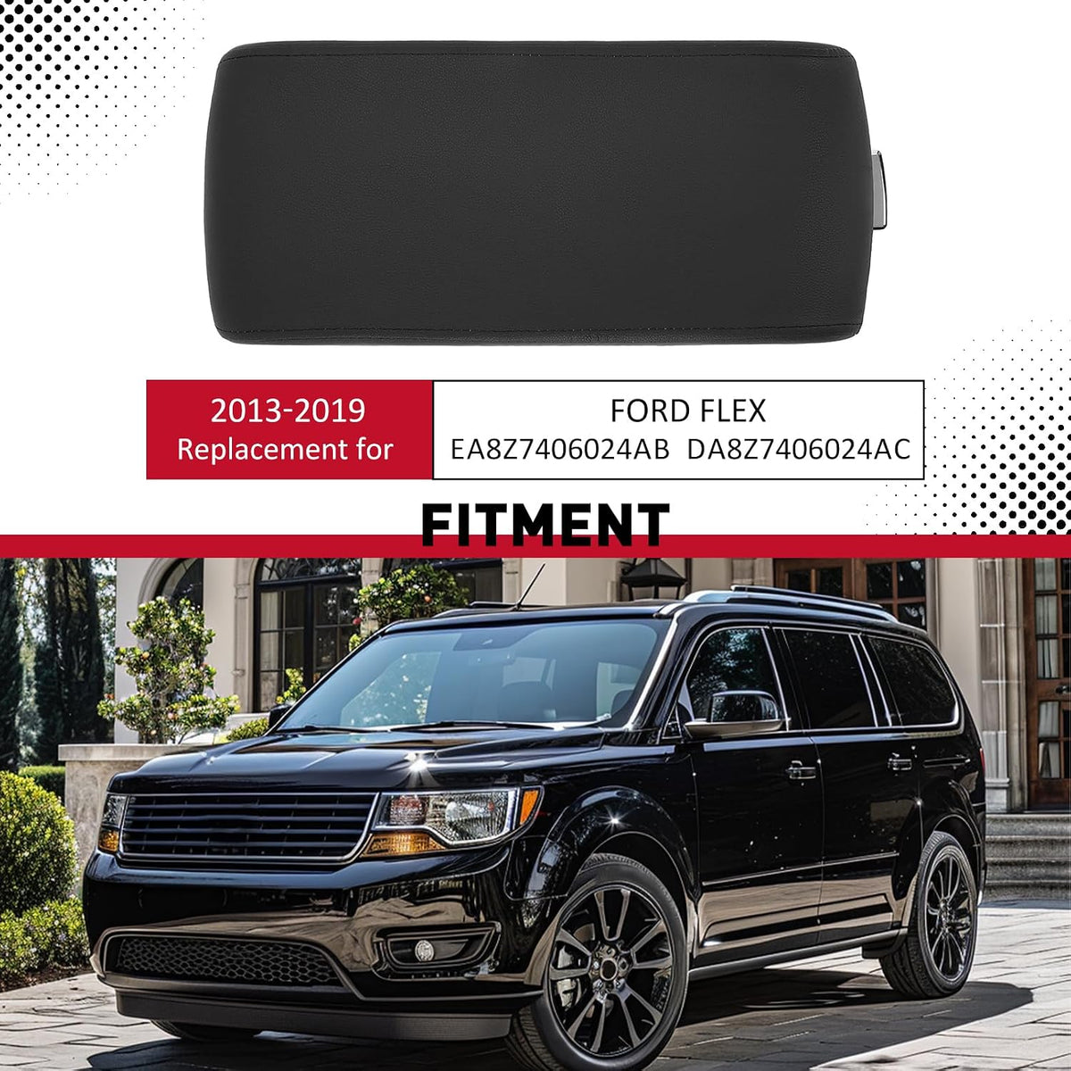 HECASA Center Console Arm Rest Lid Compatible with 2013-2019 Flex