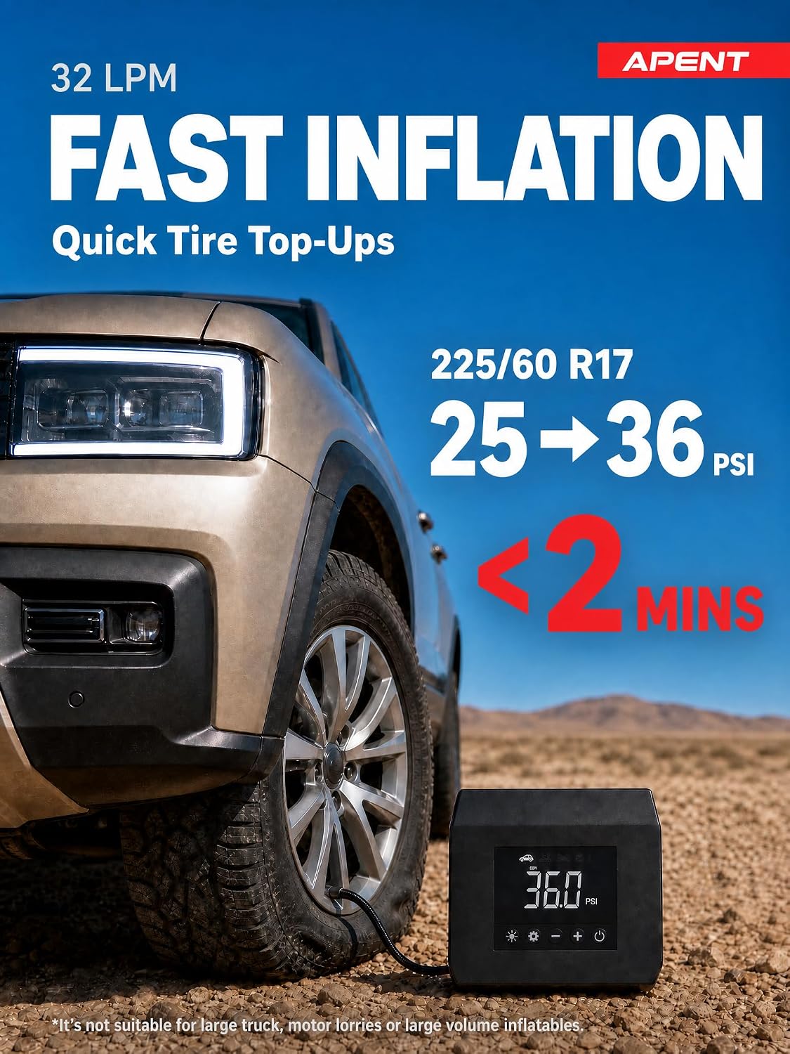 L8 Portable Jump Starter & Tire Inflator,150 PSI Cordless Air Compressor, Jump‑Start Assistance, Emergency Auxiliary Power, Auto Shut‑off, Digital Gauge, Multi‑Mode LED Light