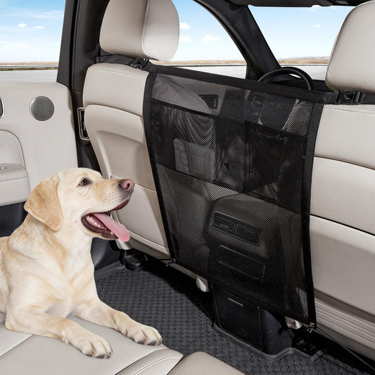 TKYZ Dog Car Barrier,Dog Car Net Barrier with Mesh Organize,Pet Divider Fit Car/SUV/Truck